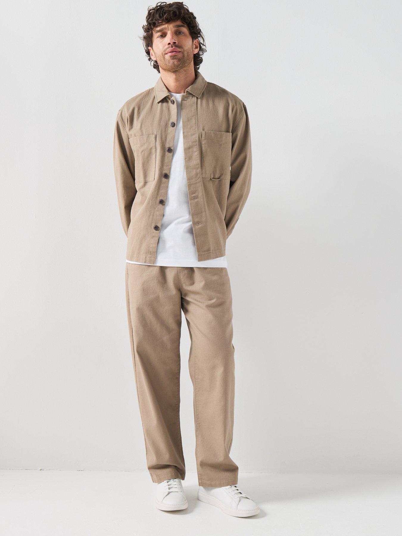 farah-farah-f-tab-marshall-box-fit-herringbone-overshirt-beigeback