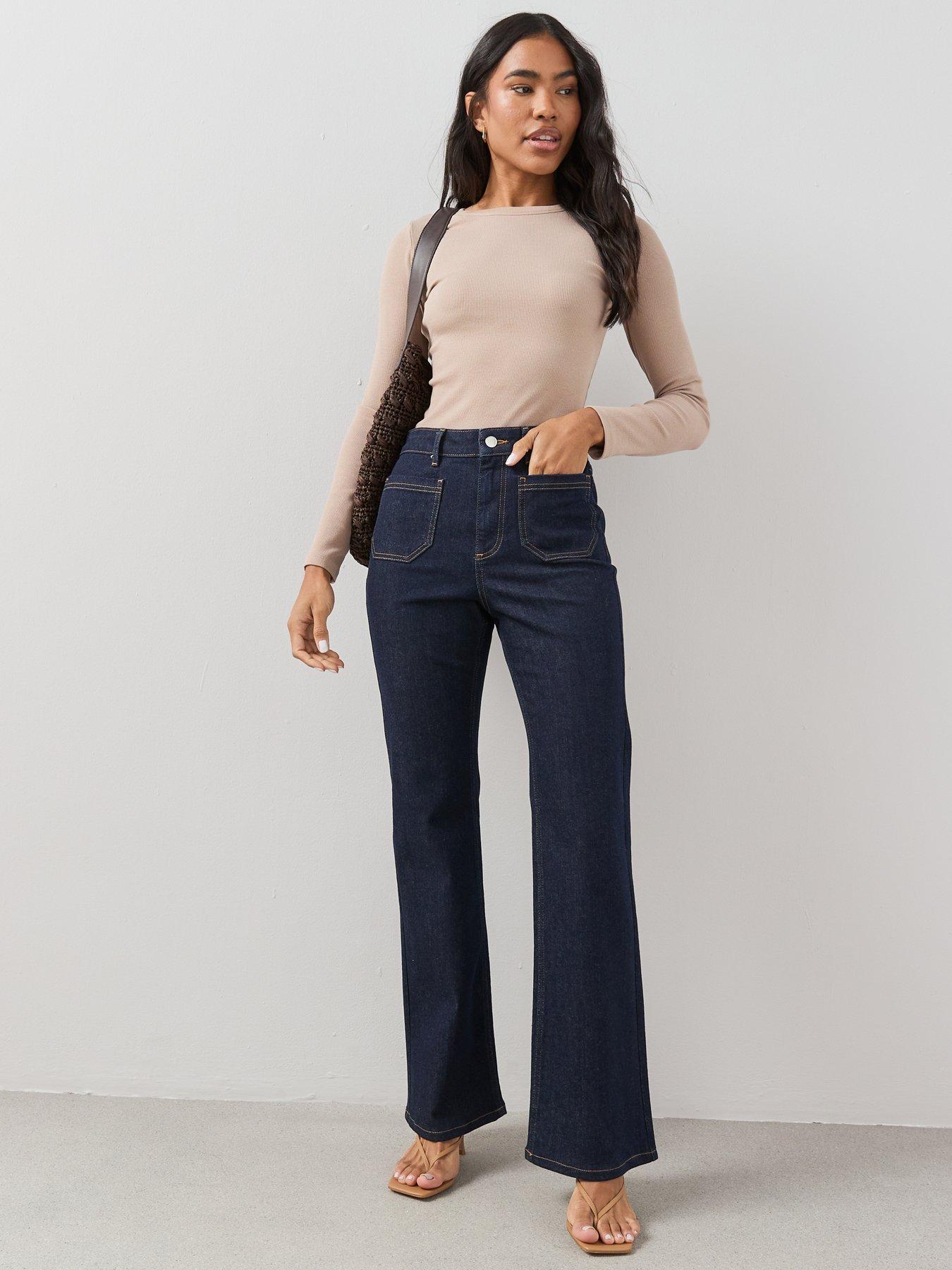 the-very-collection-flare-jeans-with-front-patch-pockets-dark-washback