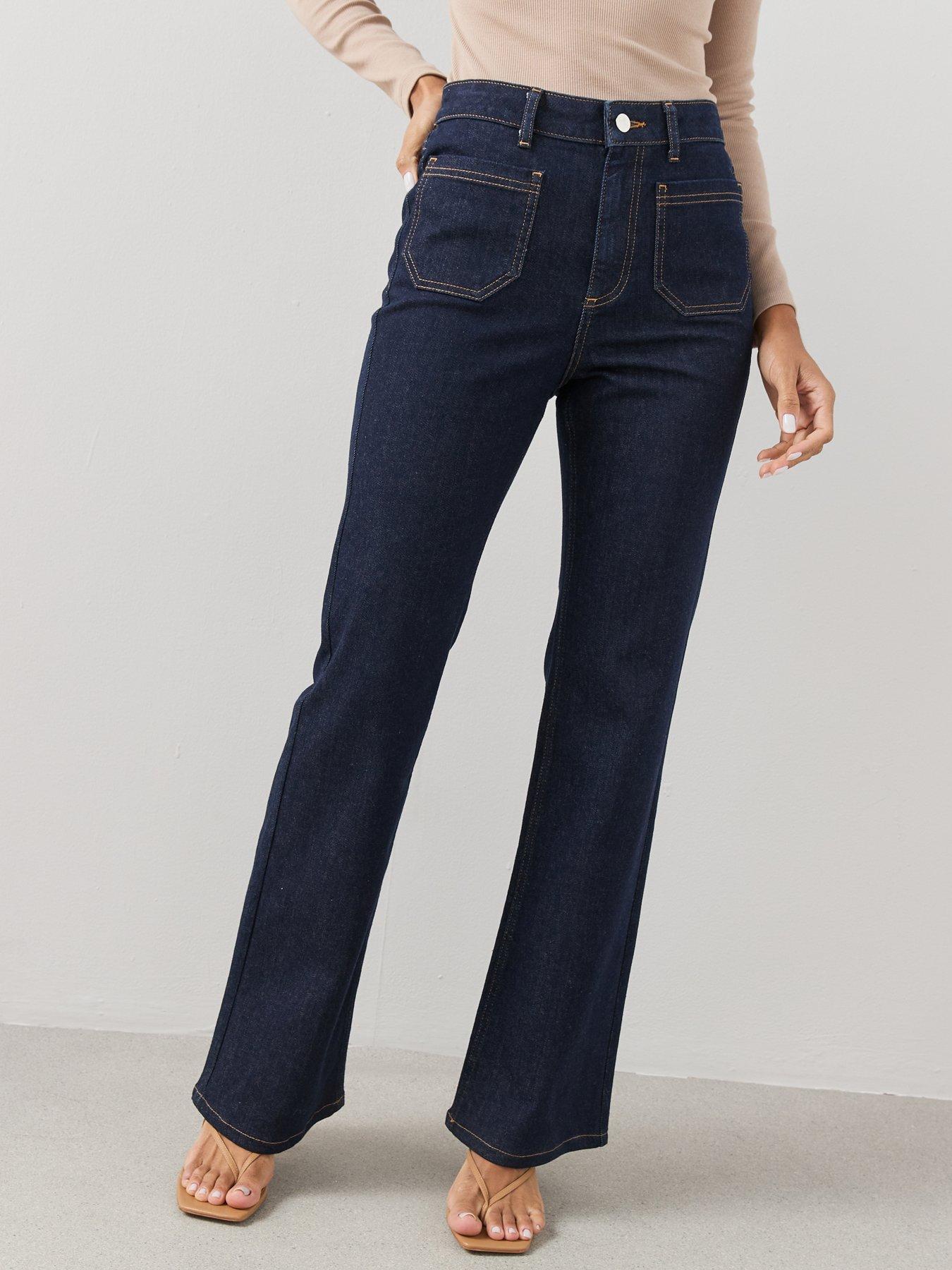 the-very-collection-flare-jeans-with-front-patch-pockets-dark-washoutfit