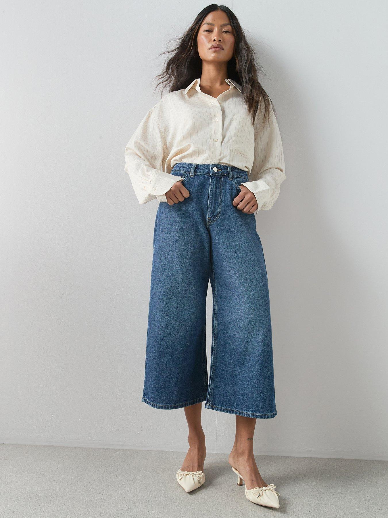 The Very Collection Denim Culotte Jeans - Dark Wash