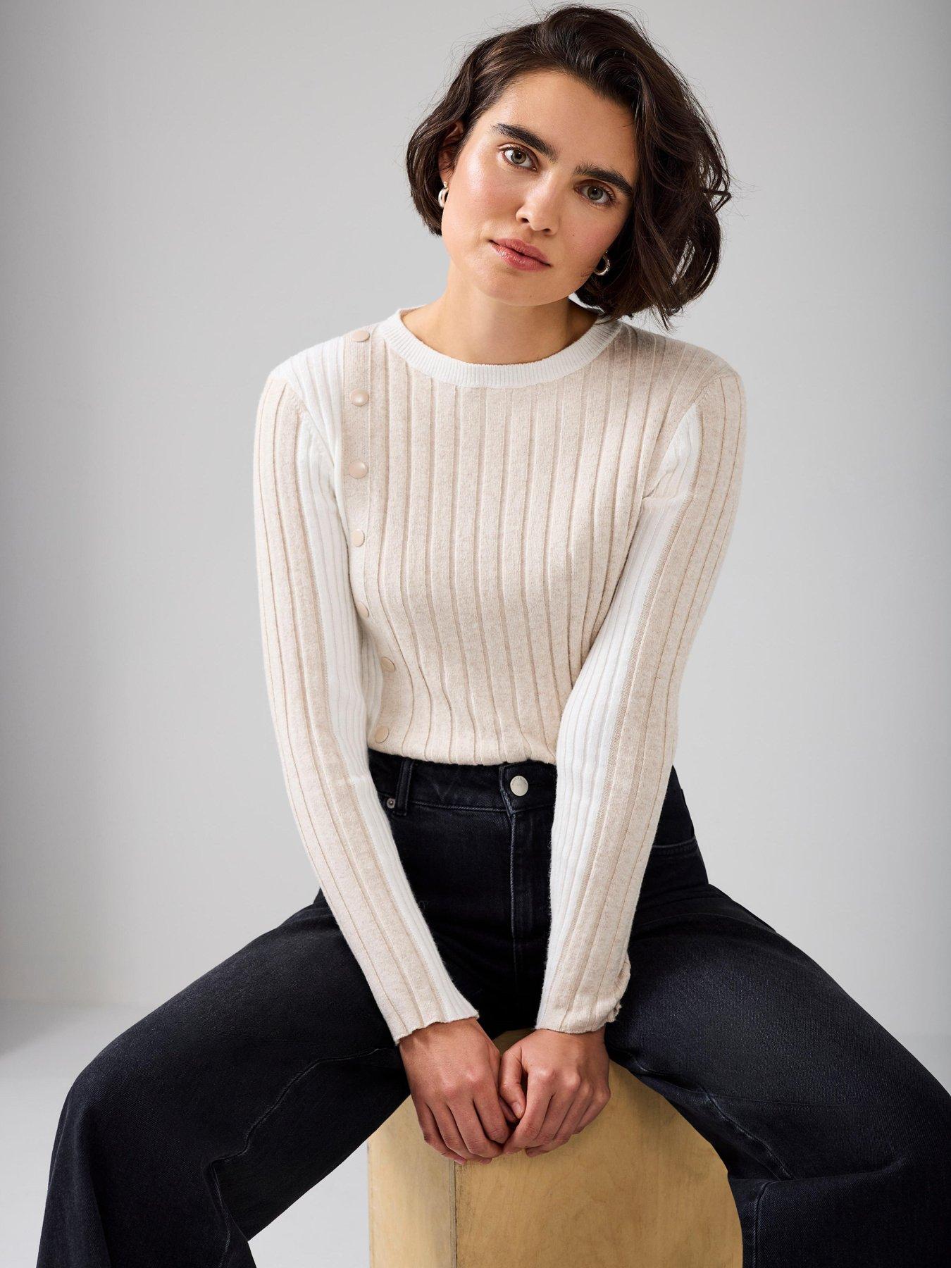 mint-velvet-colour-block-knit-top-creamfront