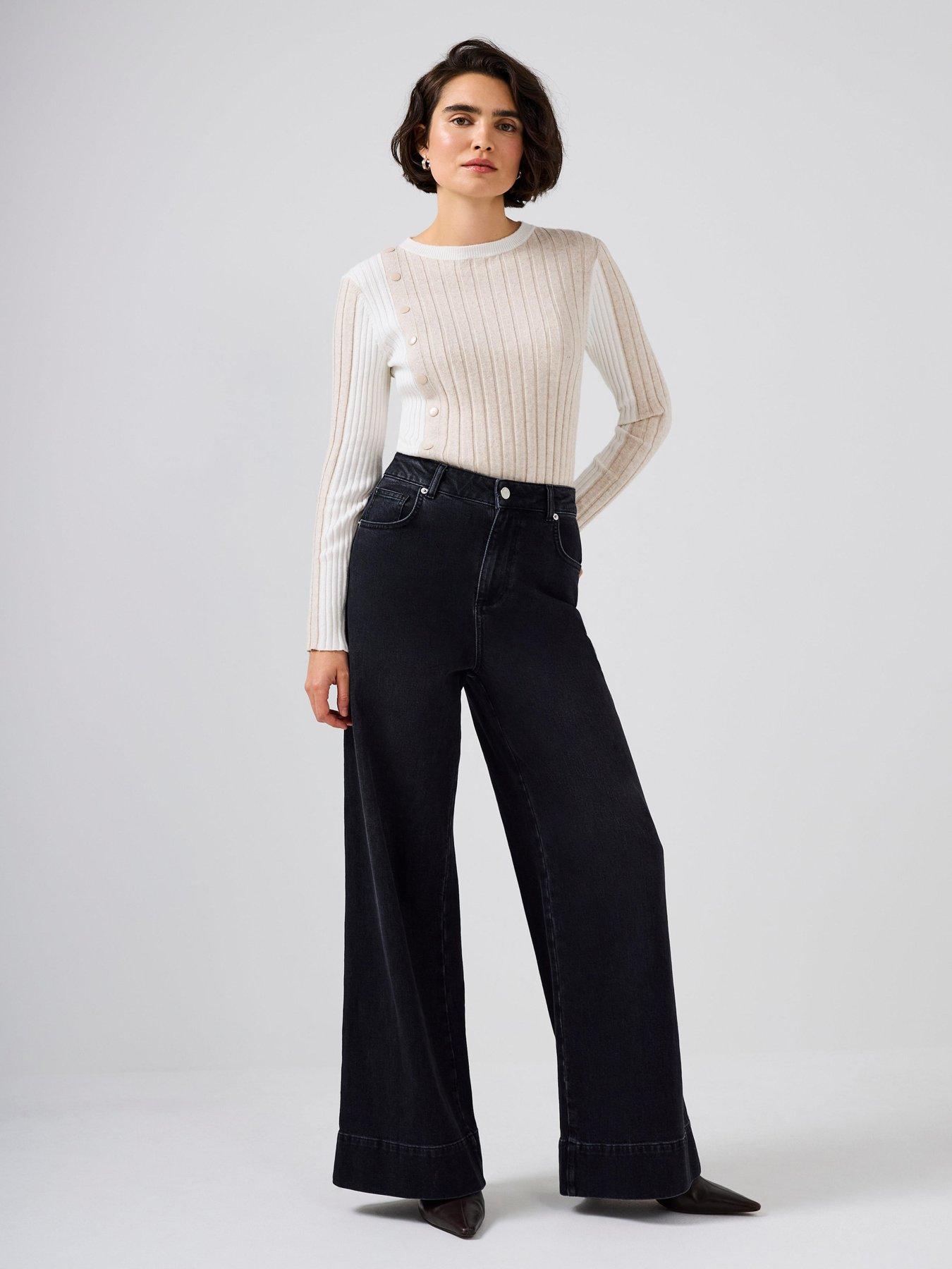 Image 4 of 6 of Mint Velvet Colour Block Knit Top - Cream