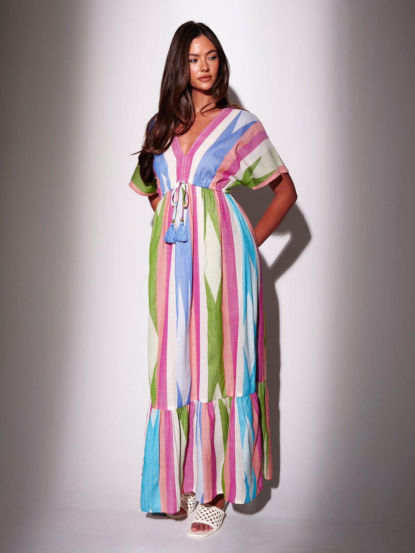maxi beachwear dresses for women Summer Vibes Ruffle Beach Maxi Swing Dress Beachwear