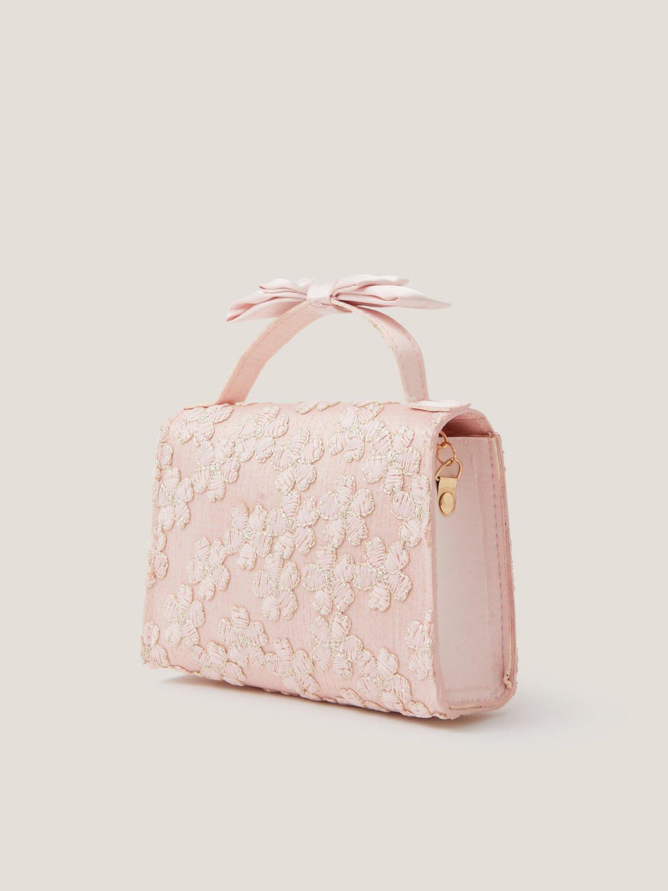 Image 2 of 4 of Monsoon Girls Lacey Bow Handle Bag - Pink