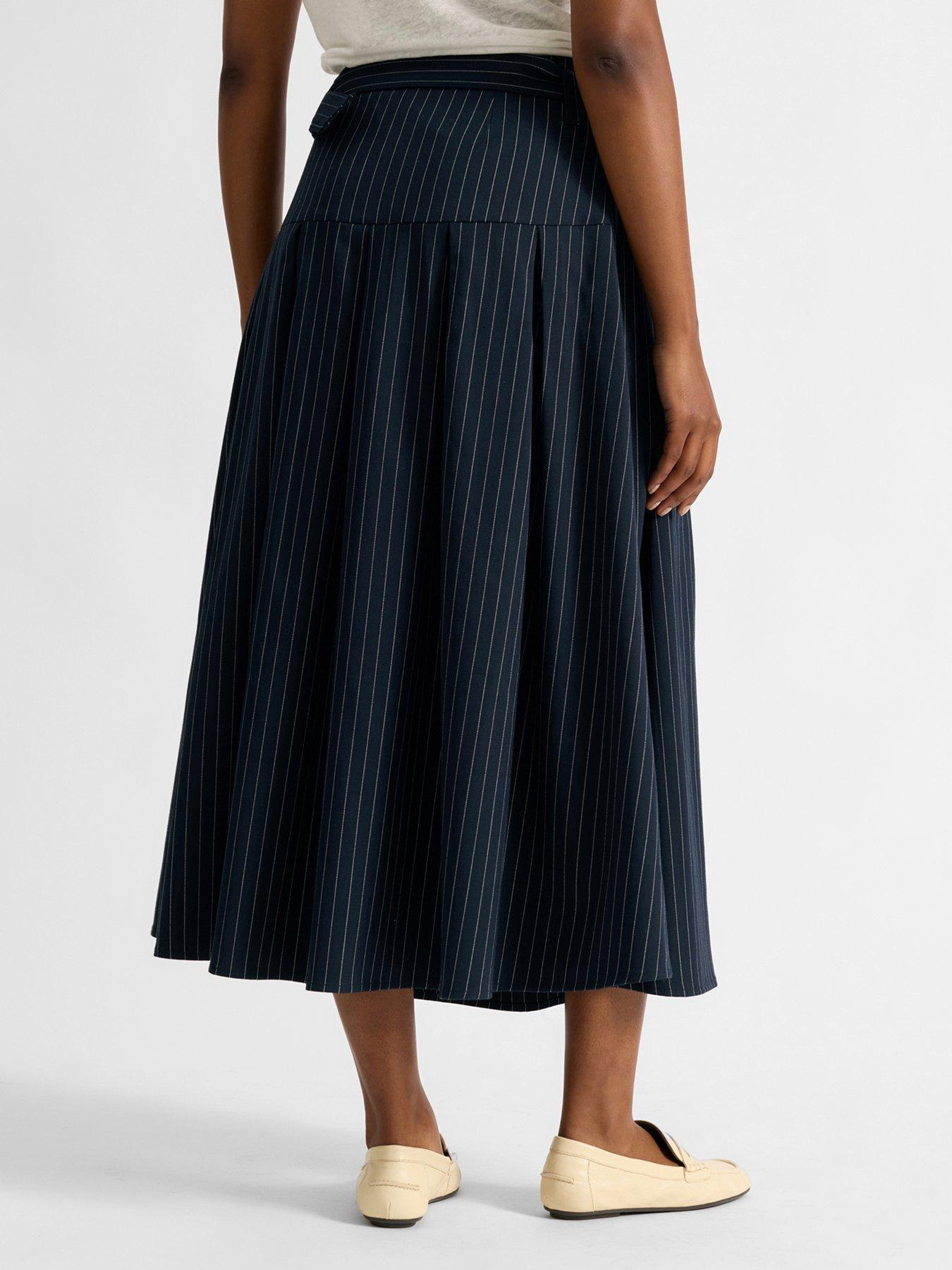 albaray-pinstripe-midi-skirt-bluestillFront