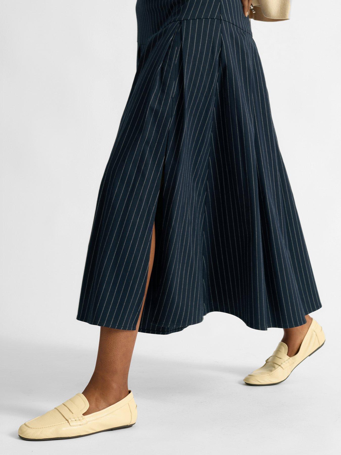 albaray-pinstripe-midi-skirt-blueback