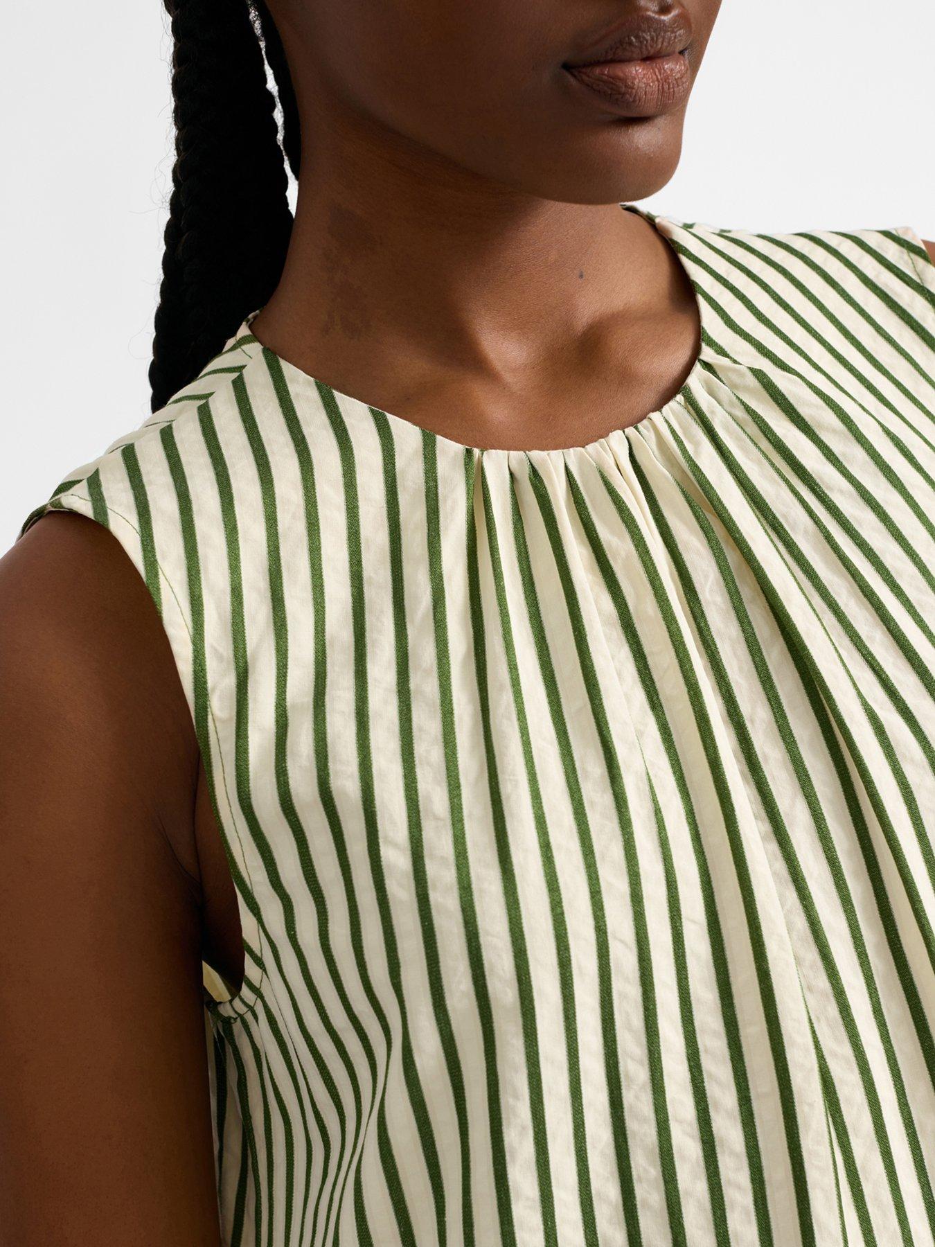 Image 4 of 4 of Albaray Stripe Sleeveless Iconic Dress - Green