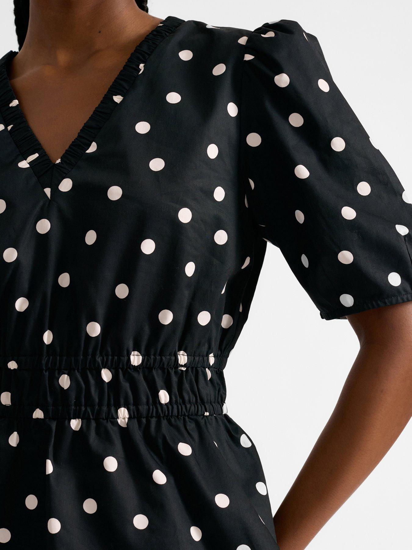 albaray-large-spot-elastic-waist-top-blackback