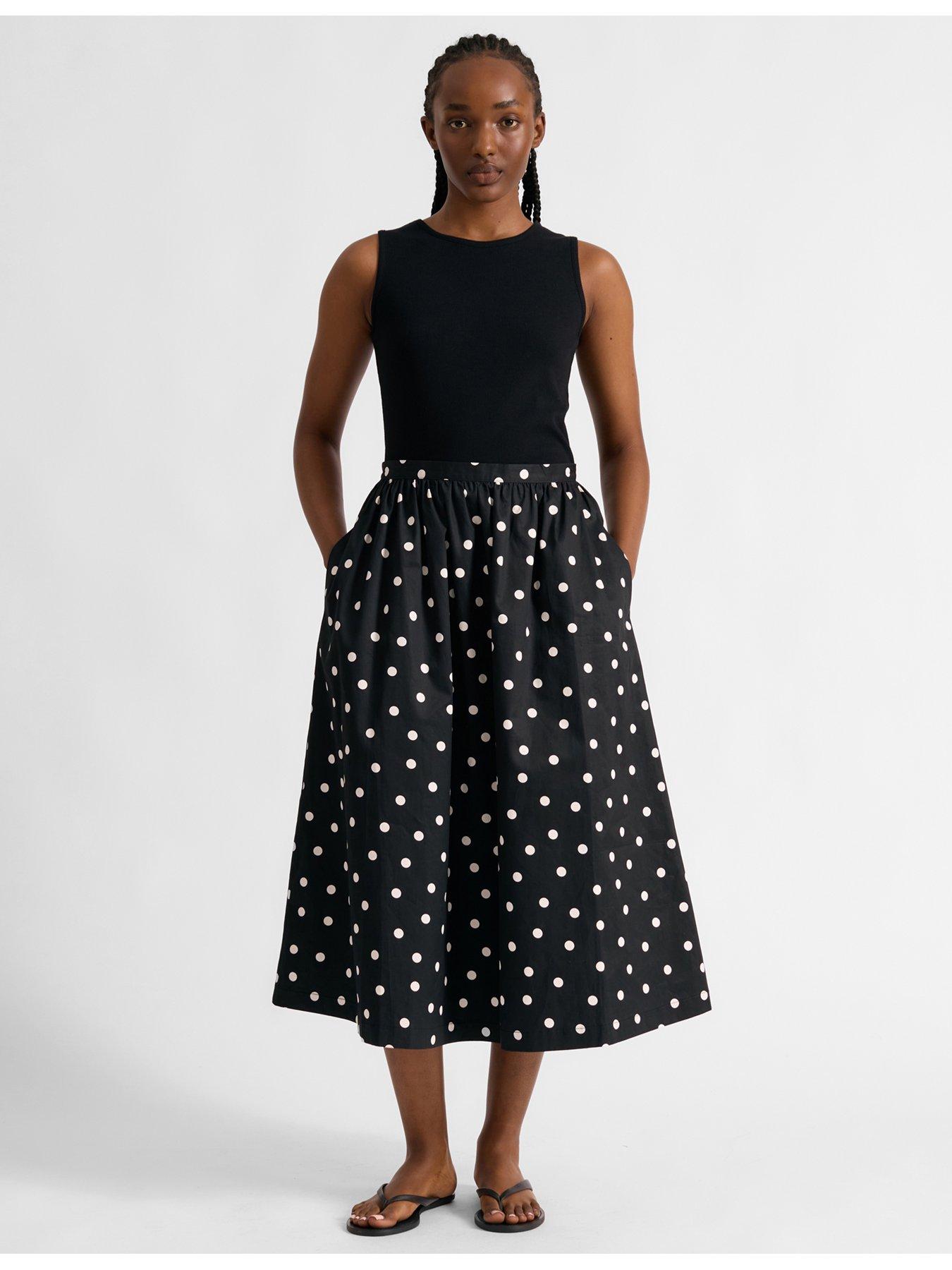 Image 1 of 5 of Albaray Large Spot Skirt - Black/Cream