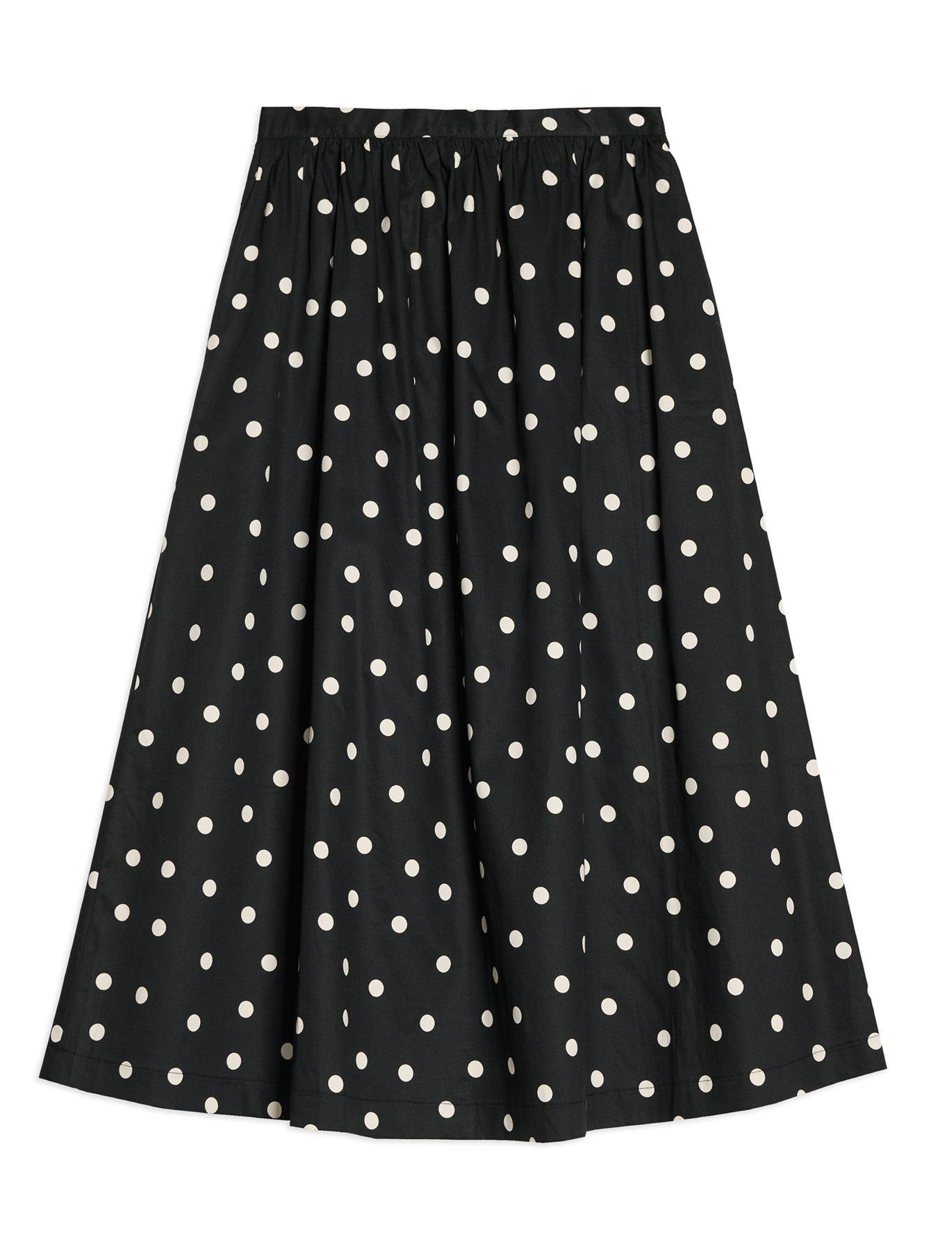 Image 5 of 5 of Albaray Large Spot Skirt - Black/Cream