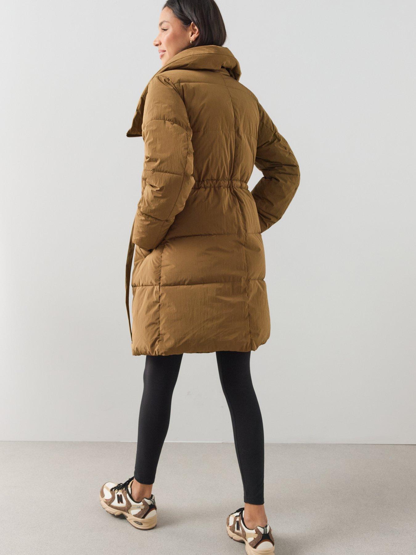 Image 2 of 7 of The Very Collection Mid Length Duvet Padded Coat - Taupe