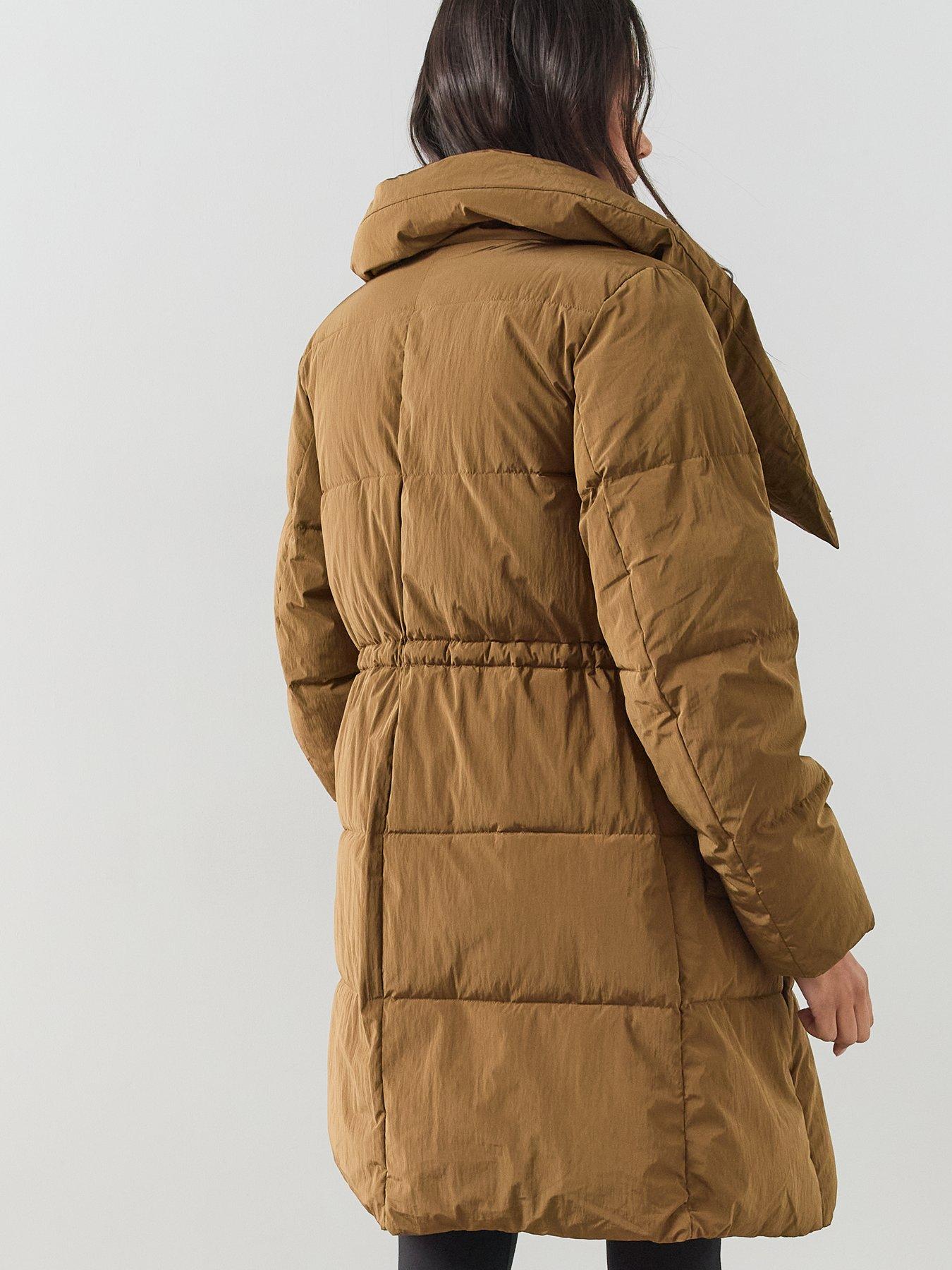 Image 6 of 7 of The Very Collection Mid Length Duvet Padded Coat - Taupe