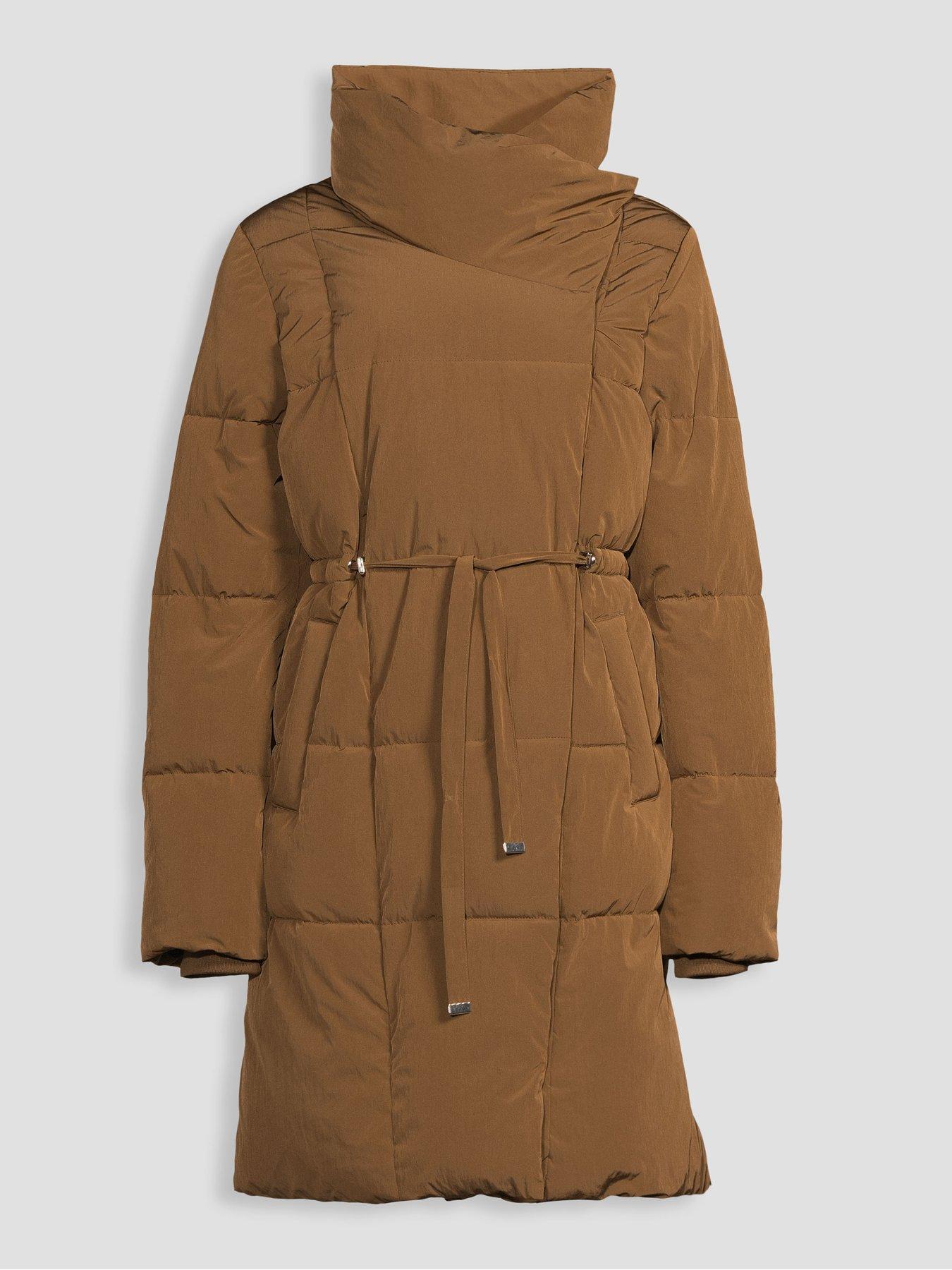 Image 7 of 7 of The Very Collection Mid Length Duvet Padded Coat - Taupe