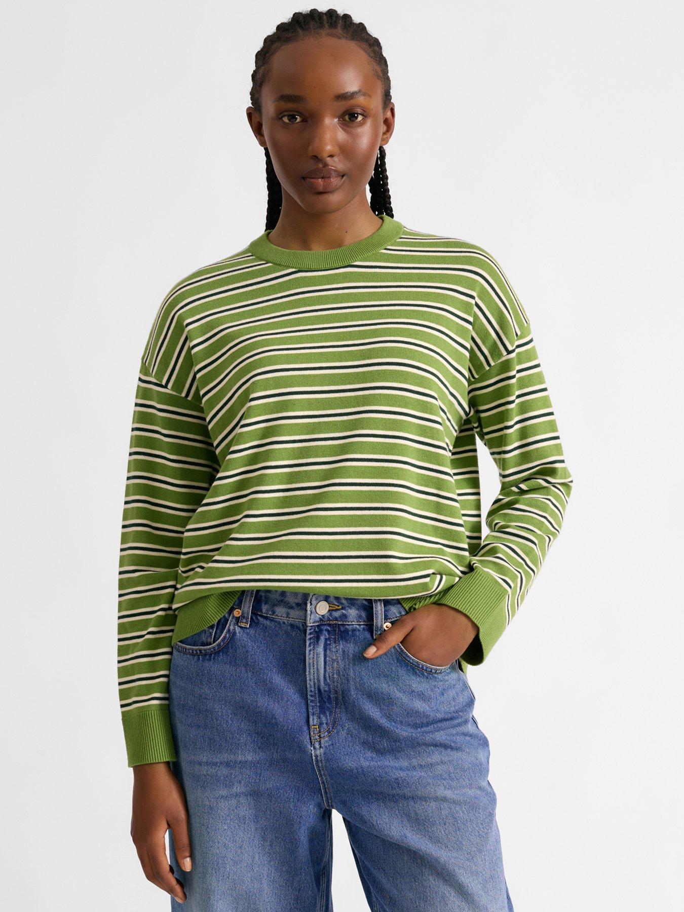 Albaray Stripe Cotton Jumper - Green