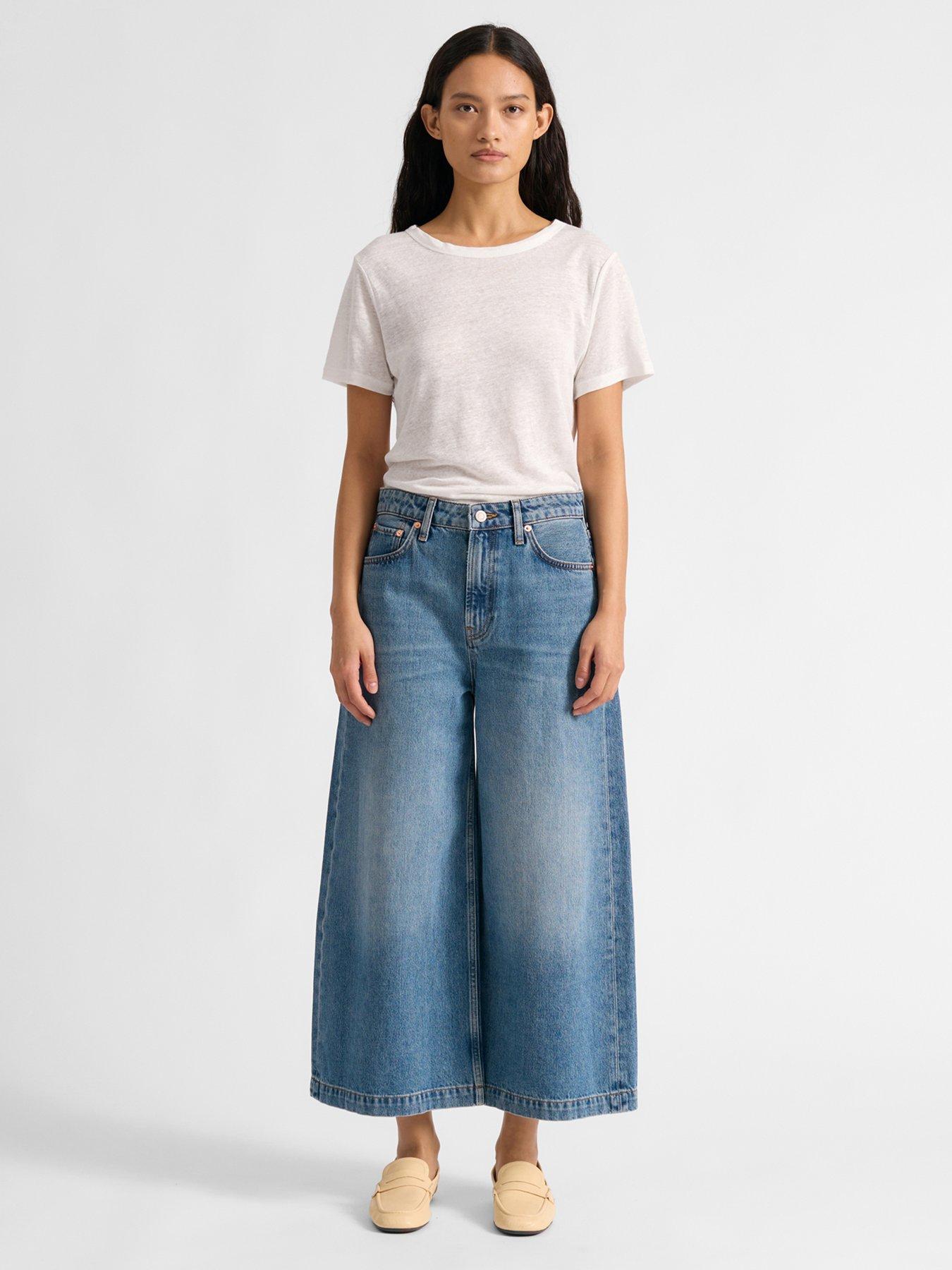 Image 1 of 4 of Albaray Denim Culottes &nbsp;- Mid Wash