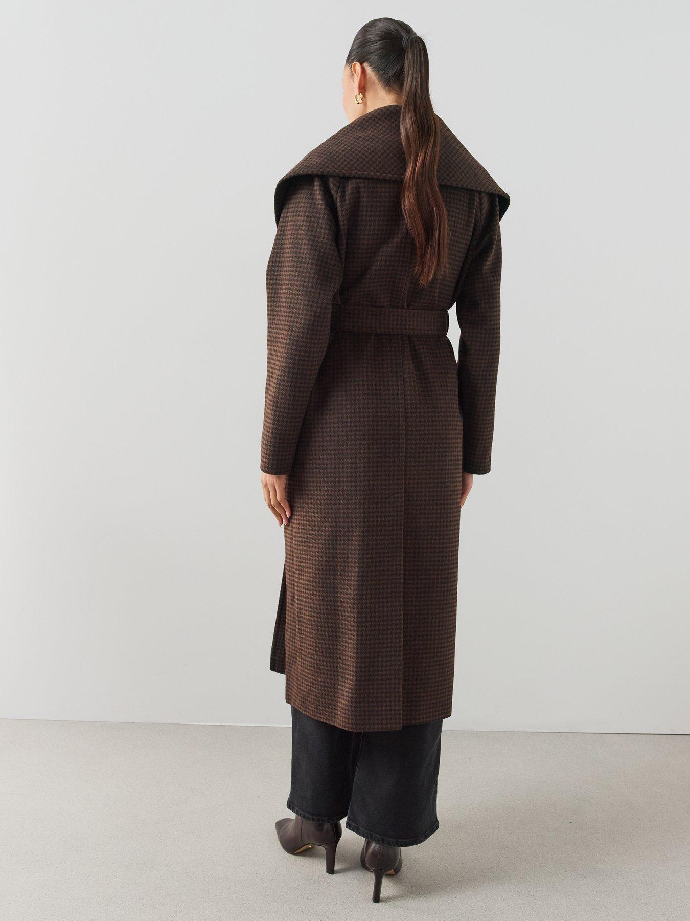 Image 2 of 6 of The Very Collection Womens Shawl Collar Belted Wrap Coat - Print