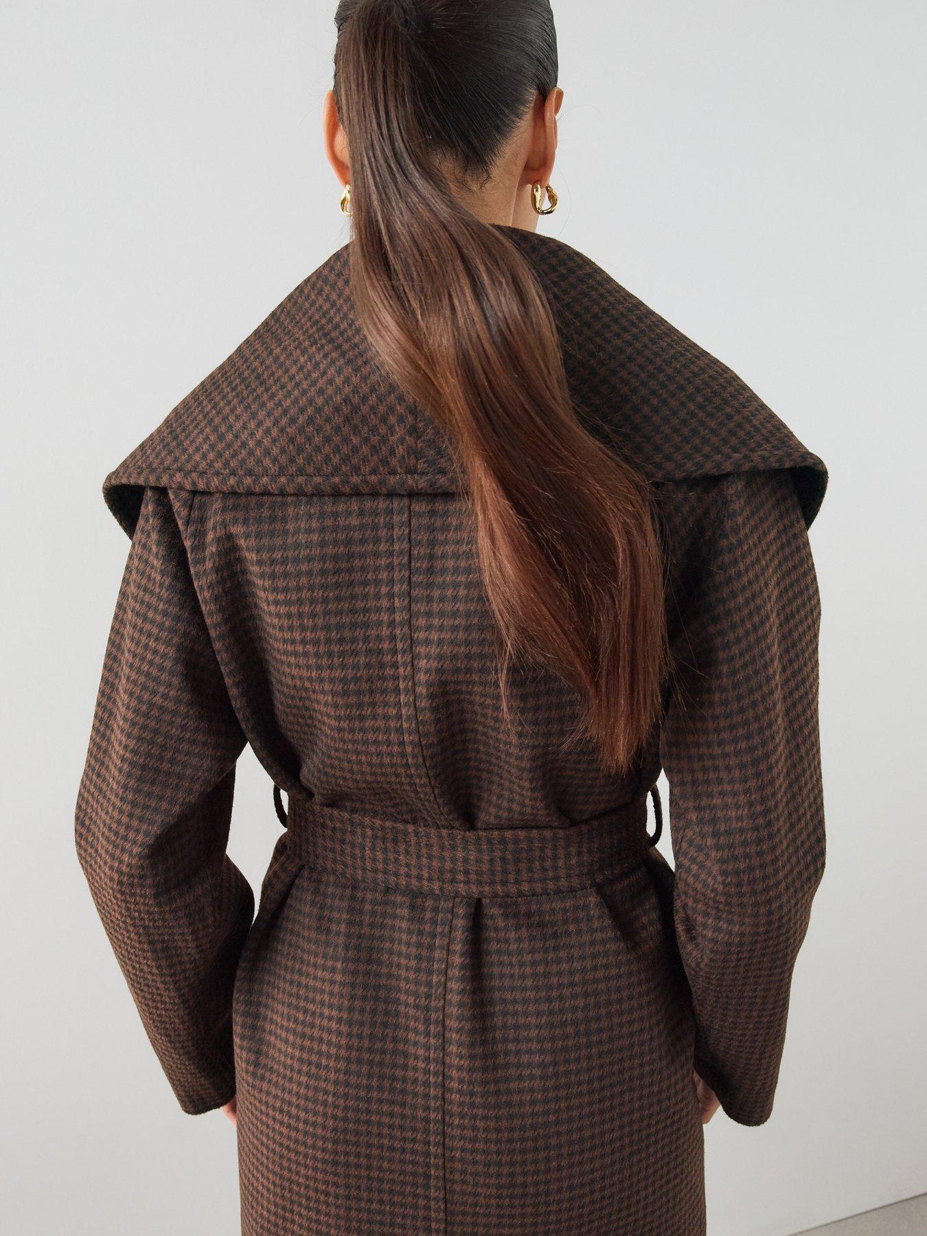 Image 6 of 6 of The Very Collection Womens Shawl Collar Belted Wrap Coat - Print