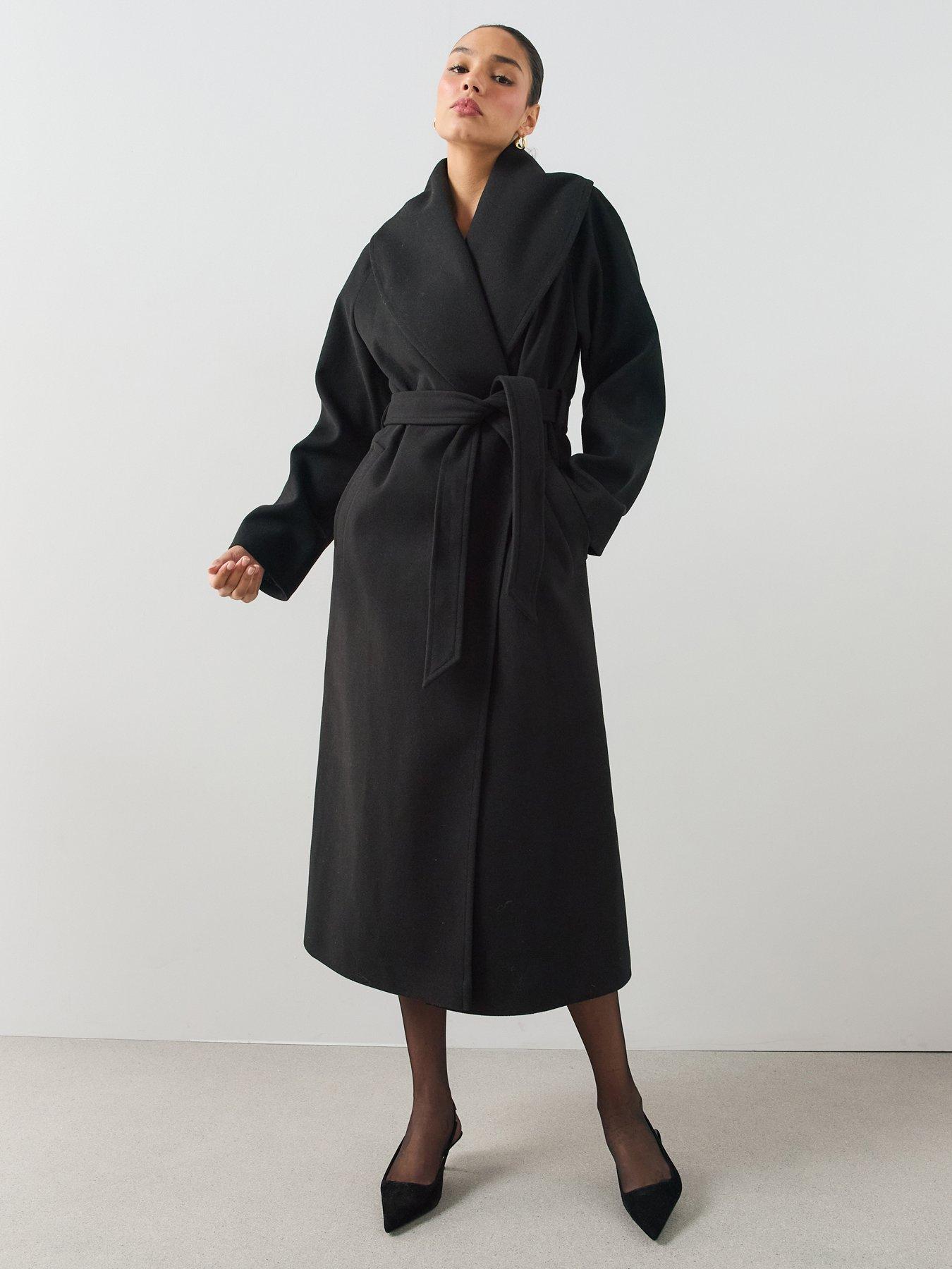 Image 1 of 6 of The Very Collection Shawl Collar Wrap Coat