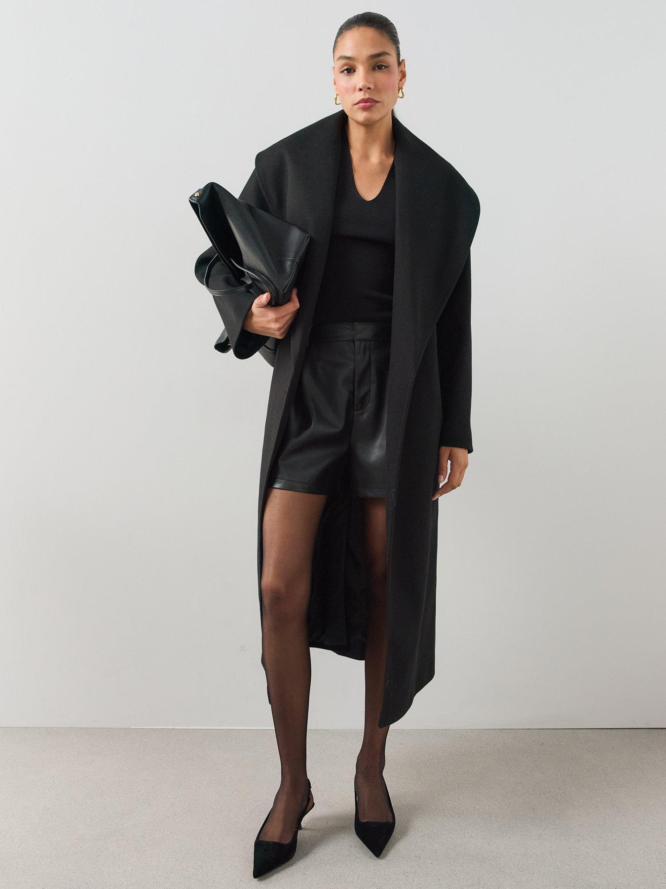 Image 3 of 6 of The Very Collection Shawl Collar Wrap Coat