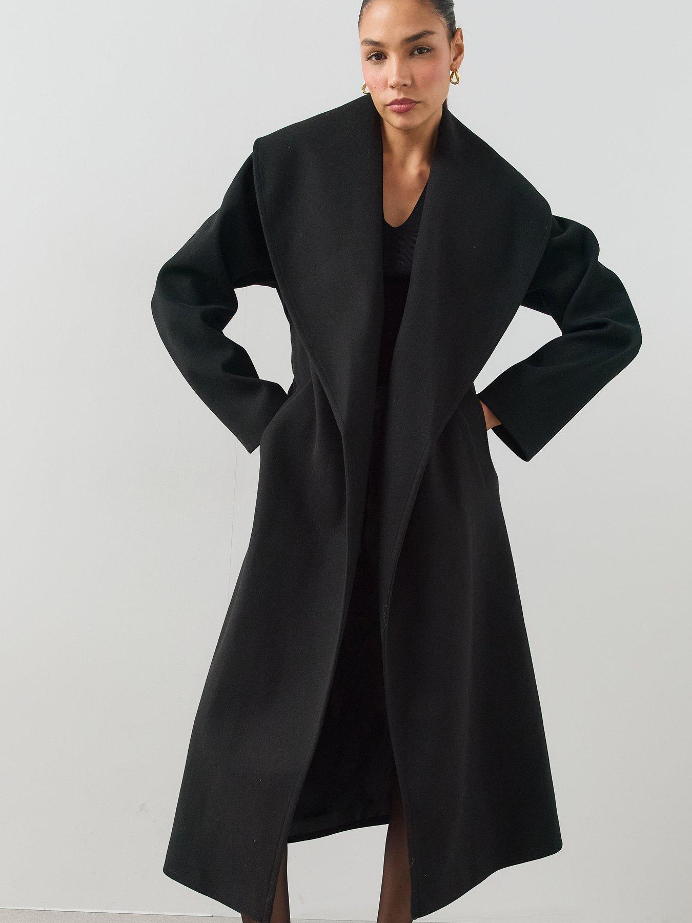 Image 4 of 6 of The Very Collection Shawl Collar Wrap Coat