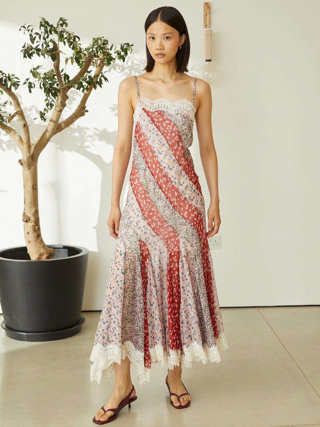 Jovanna Yelina Floral Lace Trim Dress - Multi
