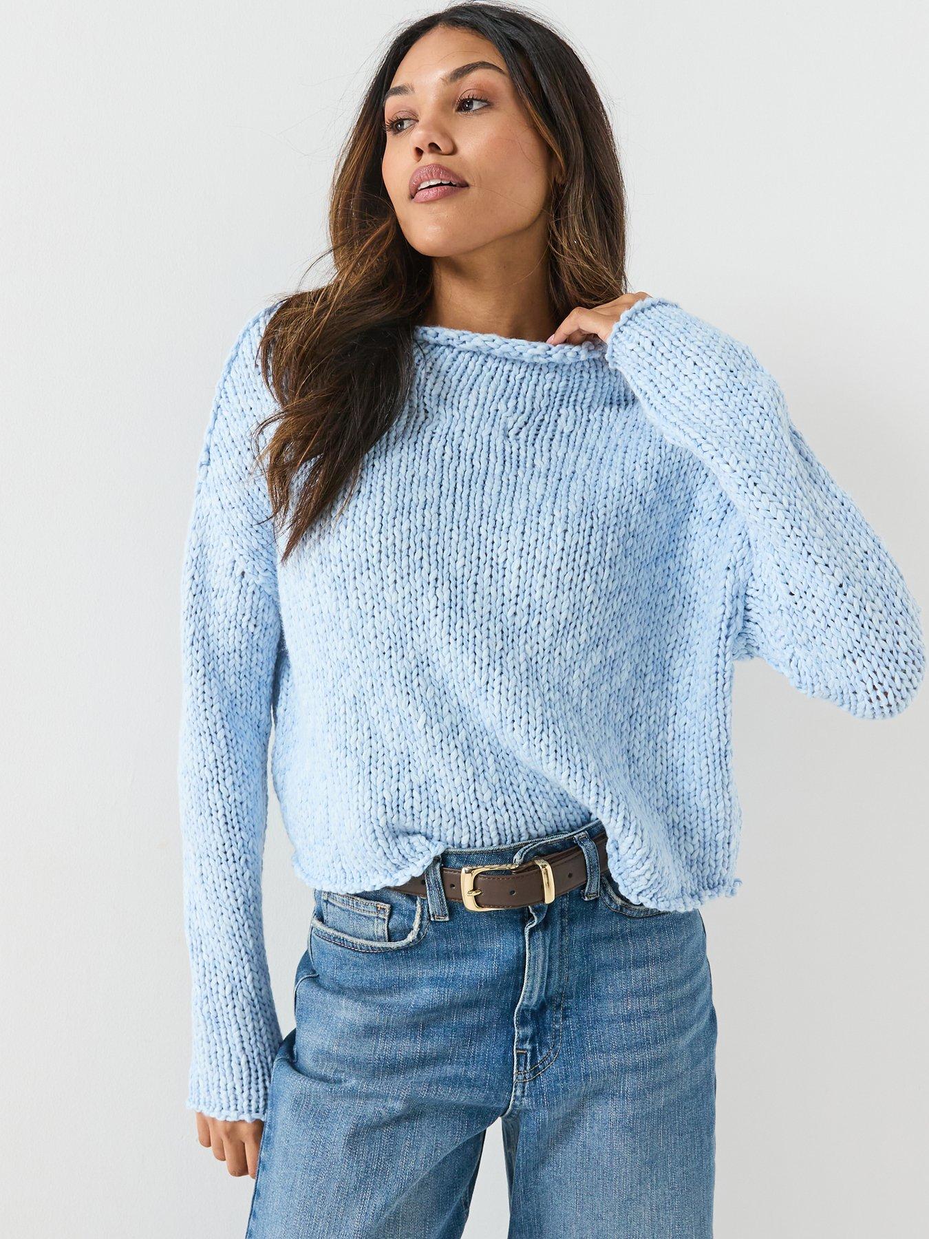 Image 1 of 6 of FREE PEOPLE Opal Rollneck Sweater - Blue