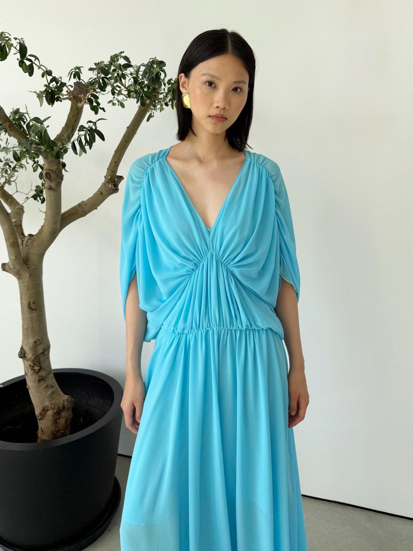 Jovanna Tullies Blue Midi Dress - Blue