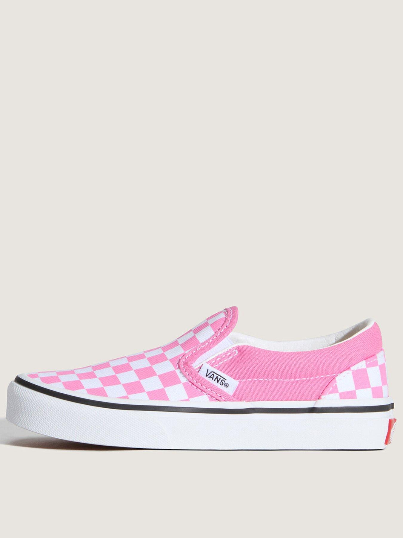 Vans Kids Classic Slip-On Checkerboard Shoes - Pink