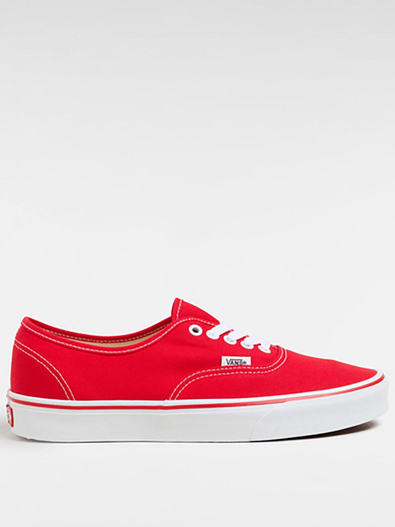 vans-unisex-authentic-canvas-trainers--red