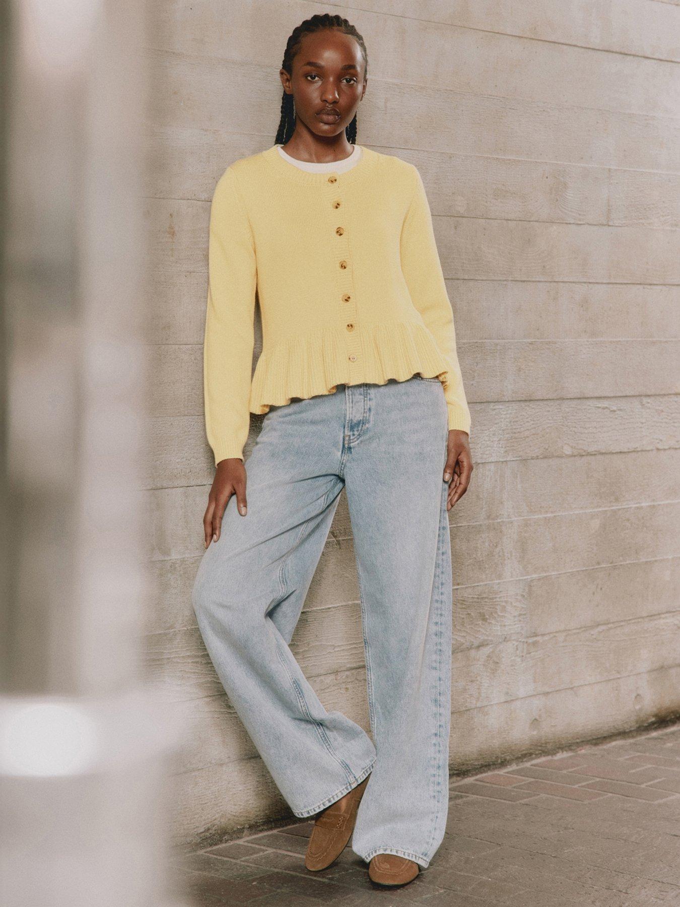 albaray-peplum-cotton-cardigan-yellowfront