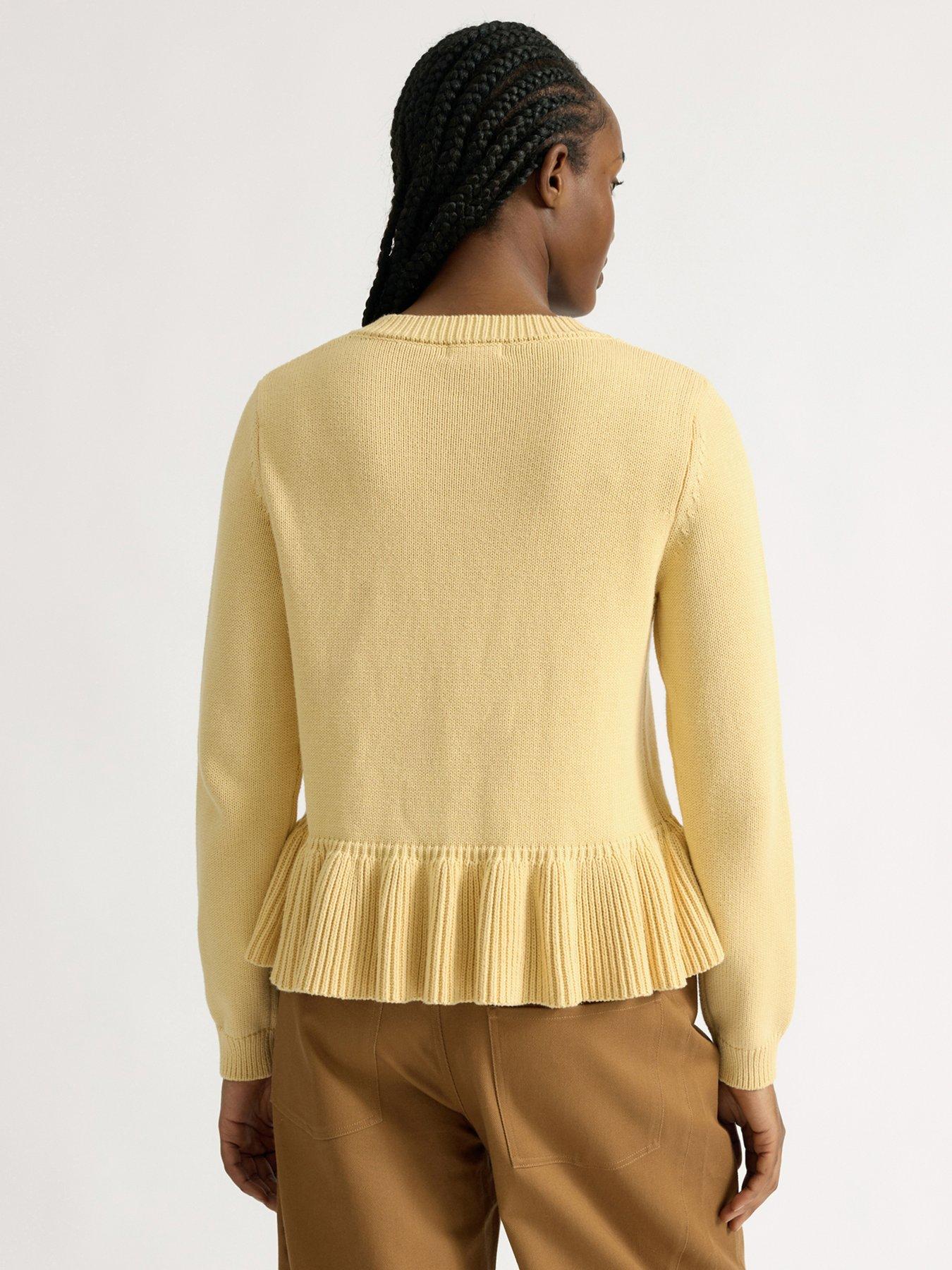 albaray-peplum-cotton-cardigan-yellowstillFront