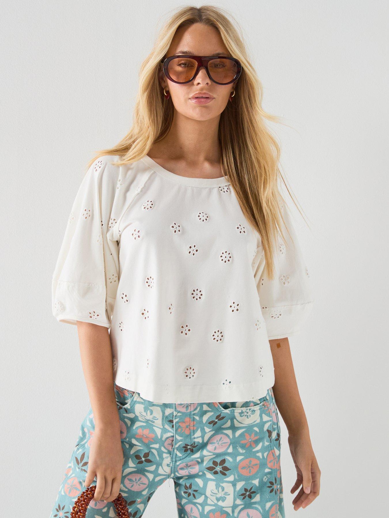 FREE PEOPLE Jessie Eyelet Tee