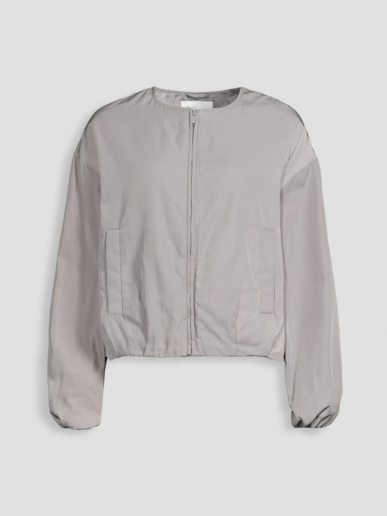 Image 7 of 7 of The Very Collection Soft Volume Bomber Jacket - Grey
