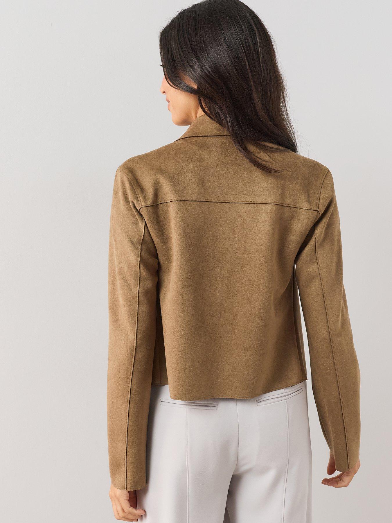 Image 2 of 7 of The Very Collection Zip Front Suedette Jacket