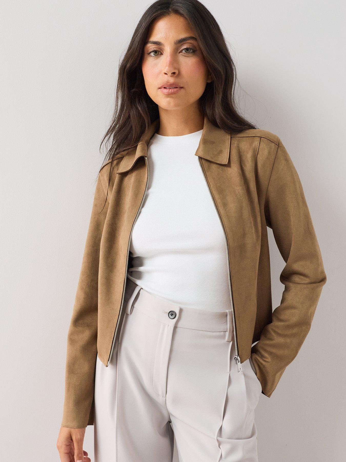 Image 6 of 7 of The Very Collection Zip Front Suedette Jacket