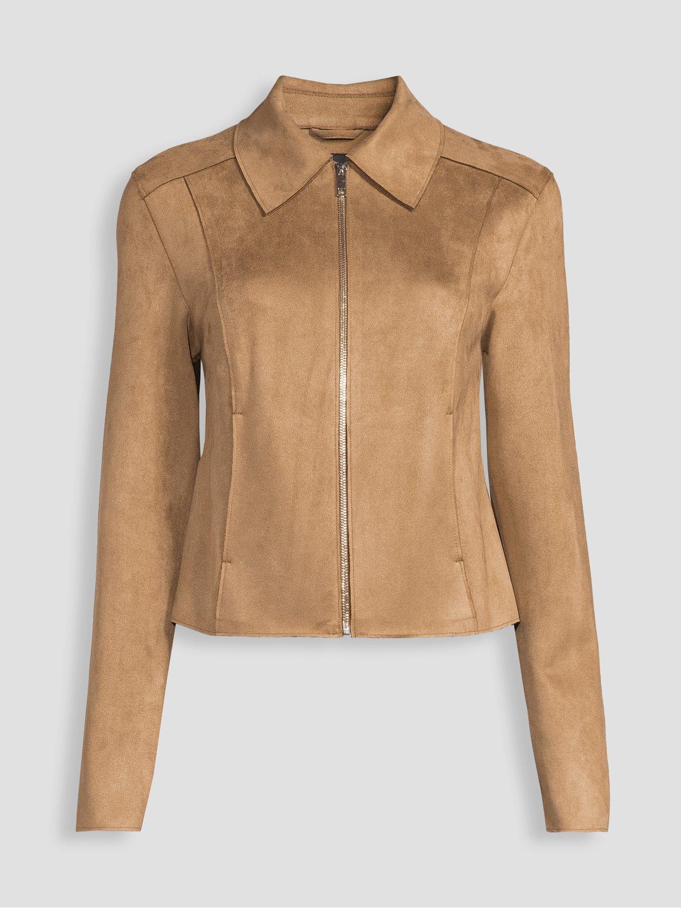 Image 7 of 7 of The Very Collection Zip Front Suedette Jacket