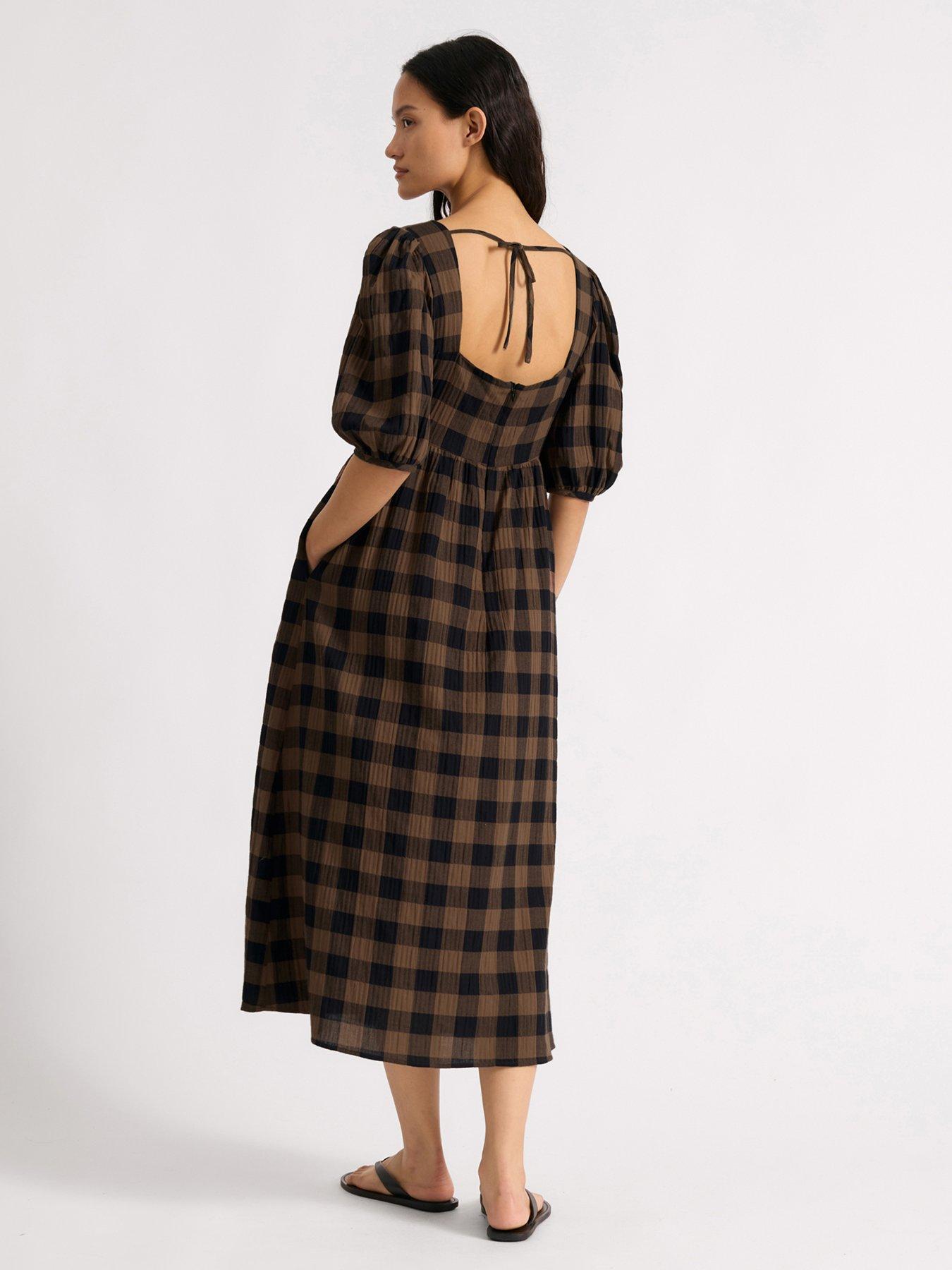 albaray-chocolate-gingham-iconic-dressstillFront