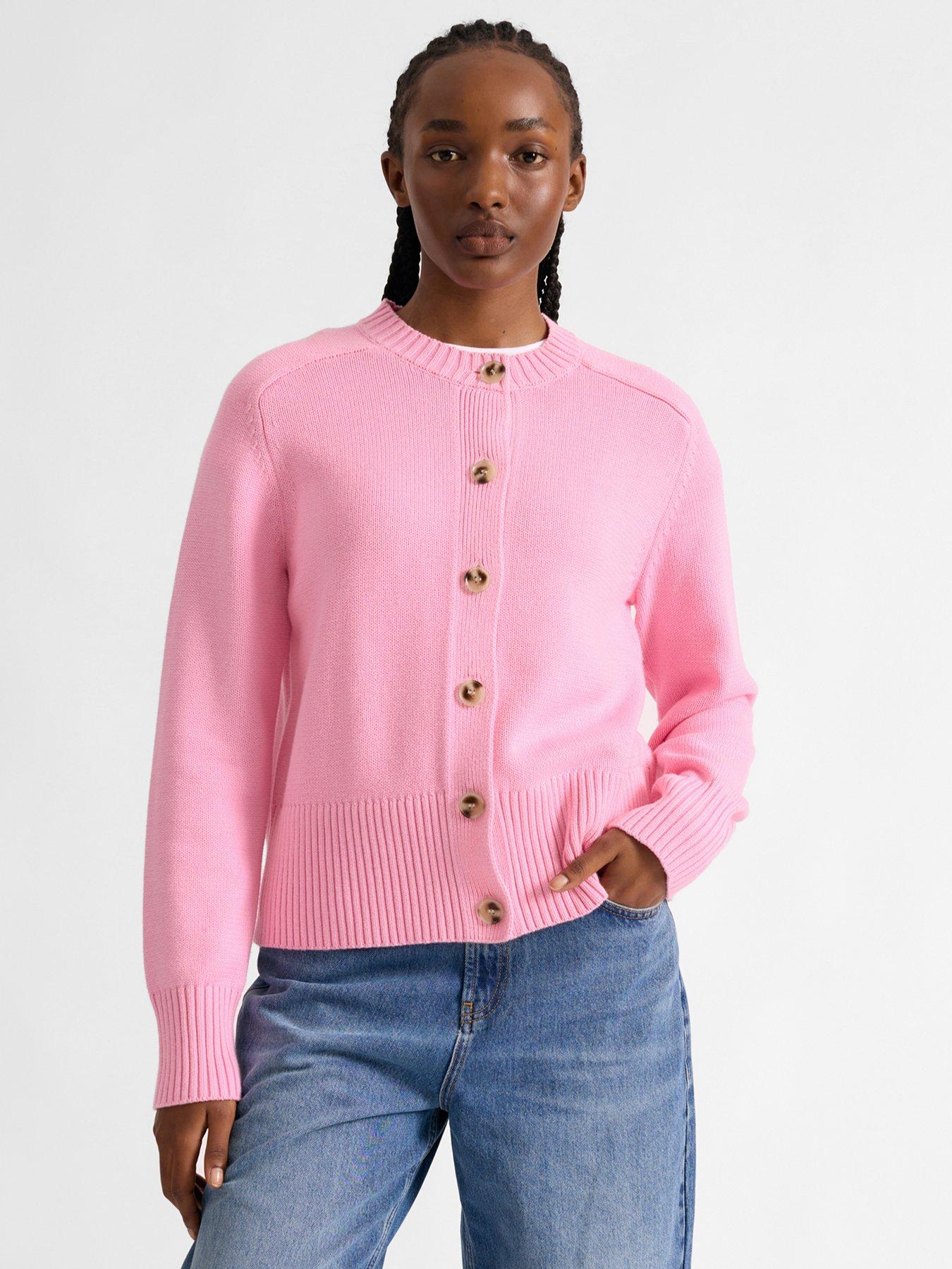 albaray-cotton-crew-neck-cardigan-pink