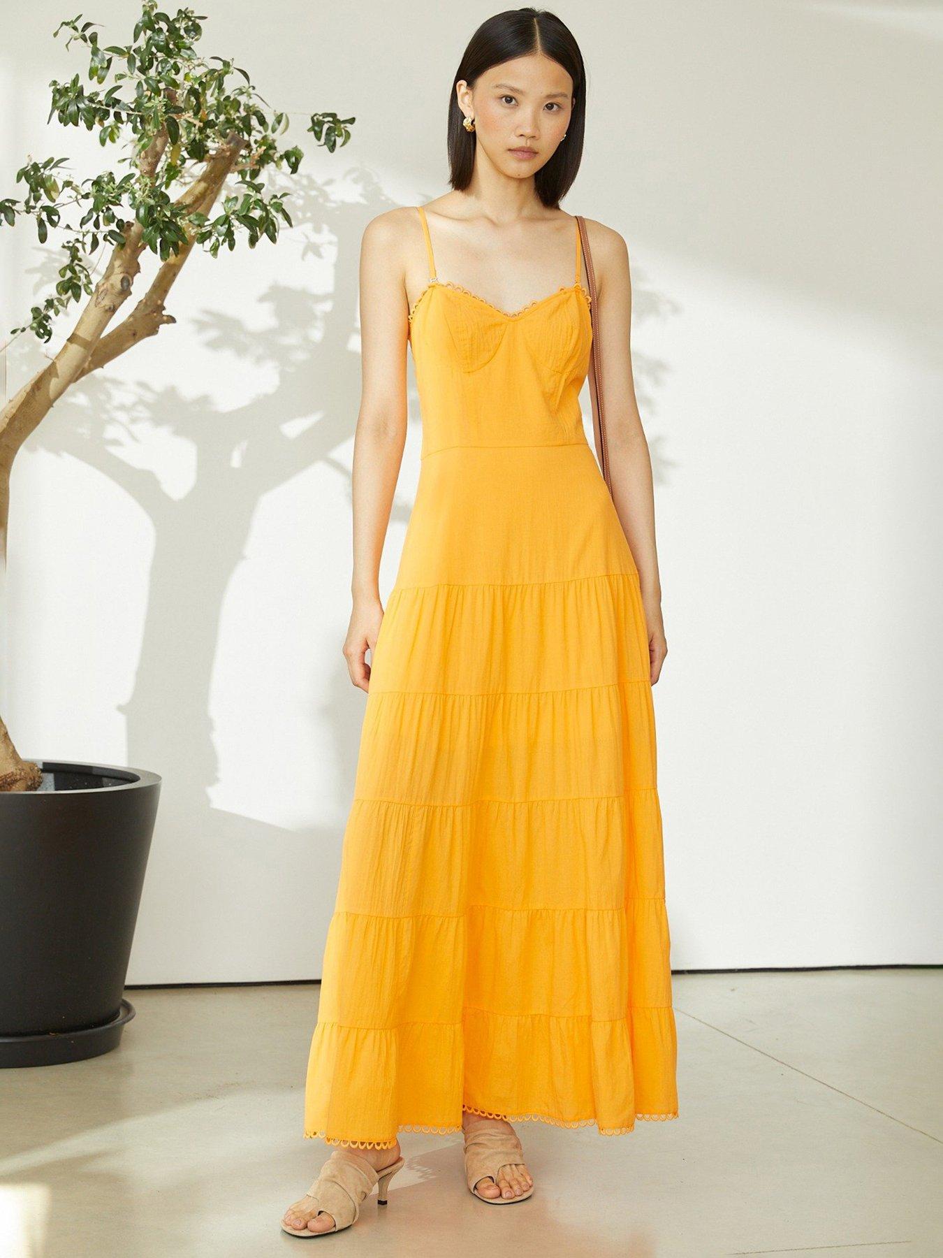 Jovanna Aneta Orange Midaxi Dress - Orange
