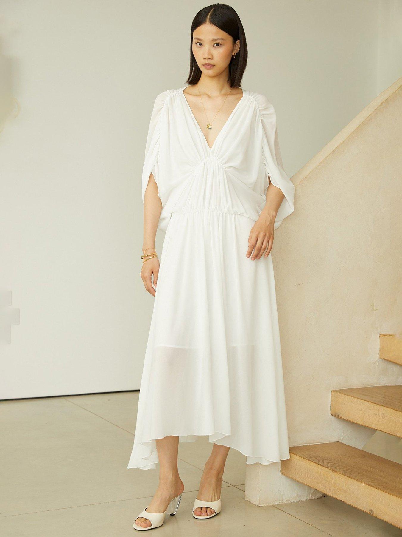 Jovanna Tullies White Midi Dress - White