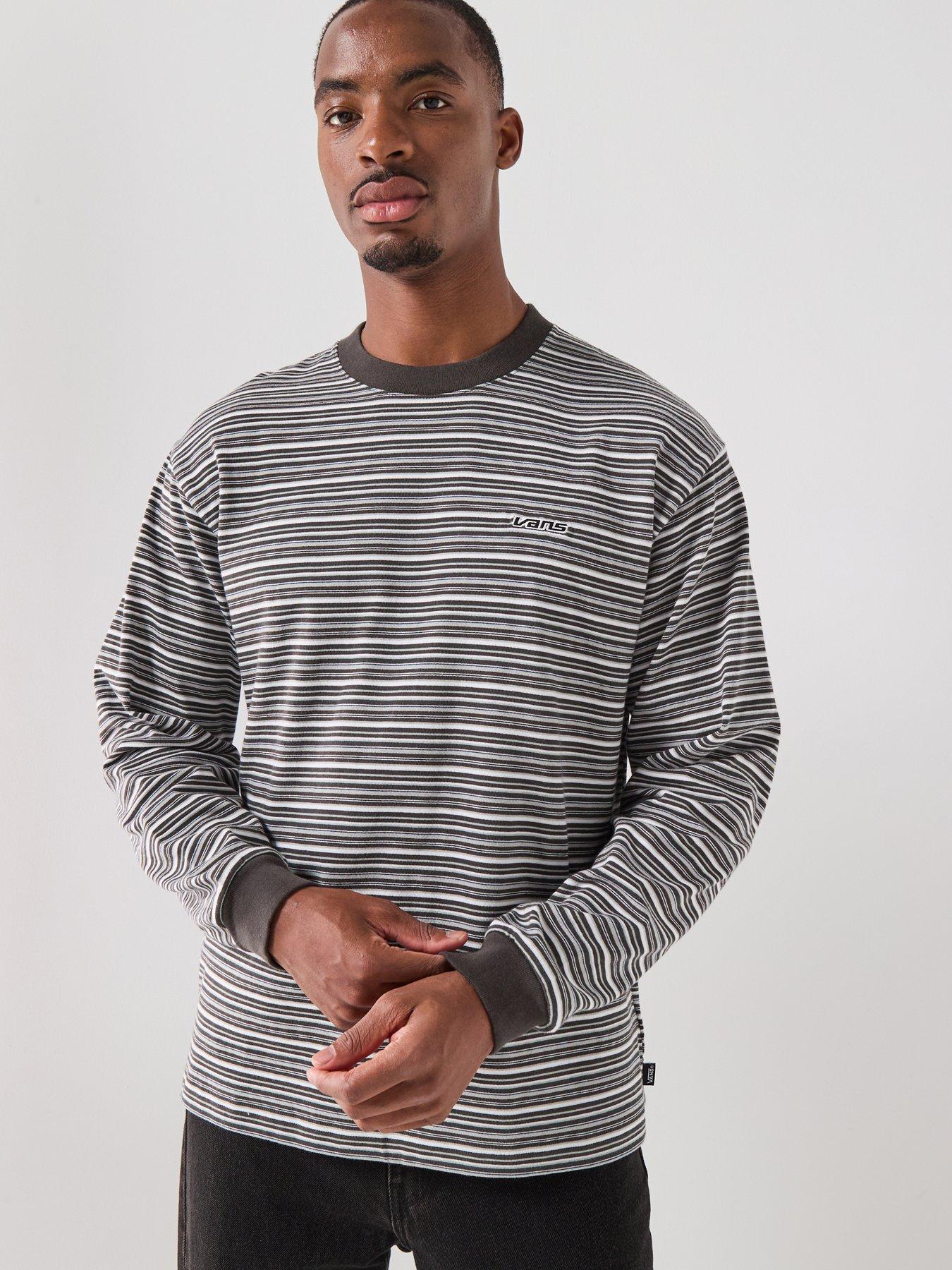 Vans Mens Wesley Stripe Long Sleeve Knit Top - Black