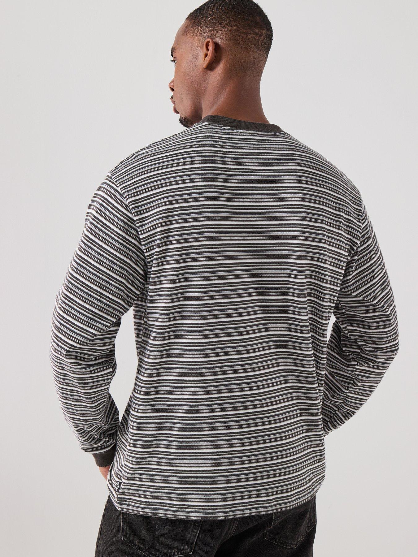Image 2 of 2 of Vans Mens Wesley Stripe Long Sleeve Knit Top - Black