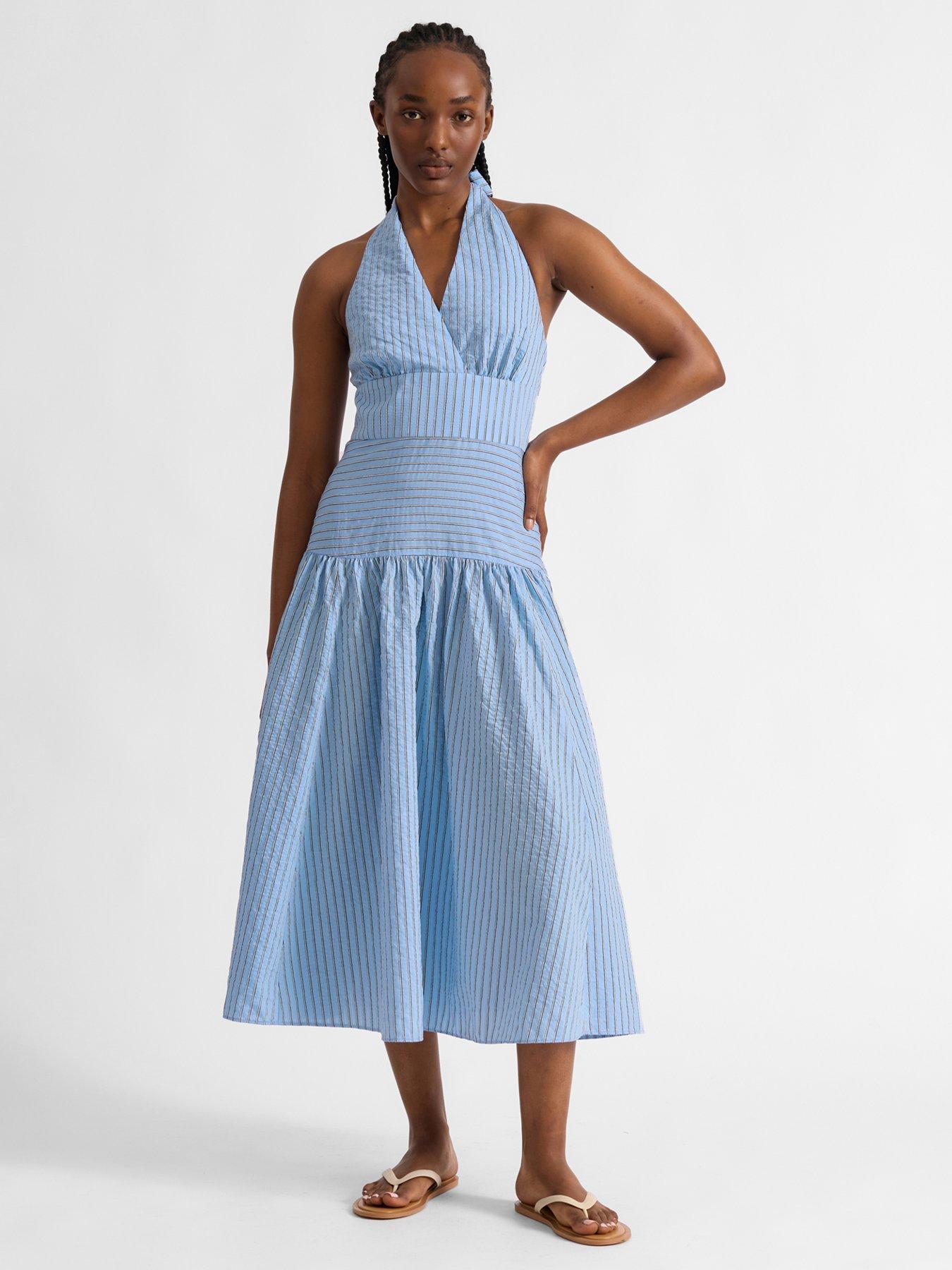 albaray-blue-stripe-sun-dressfront