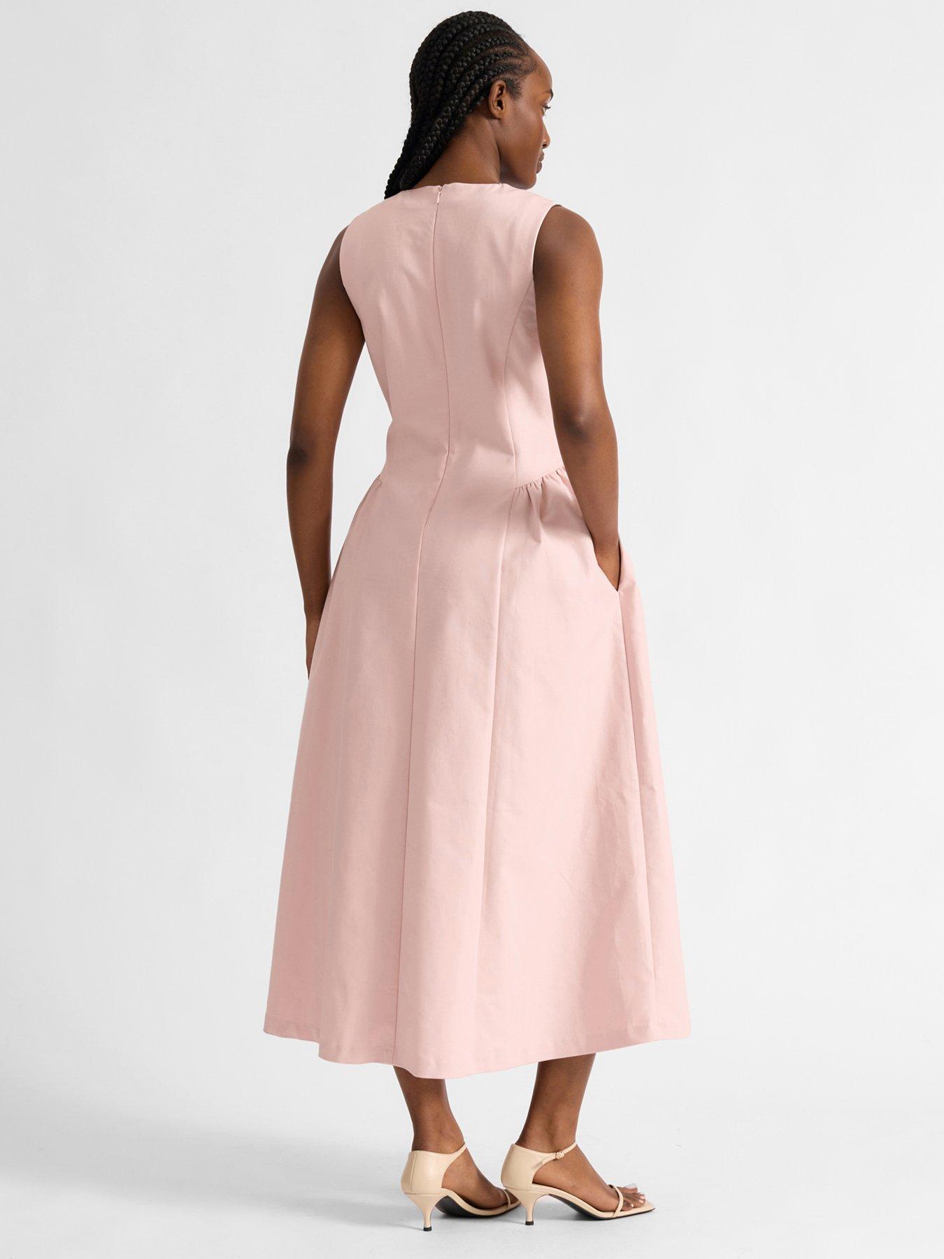 albaray-cotton-sateen-gathered-side-dressstillFront
