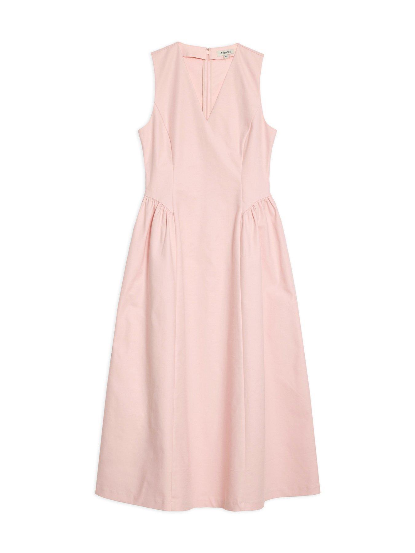 albaray-cotton-sateen-gathered-side-dressoutfit