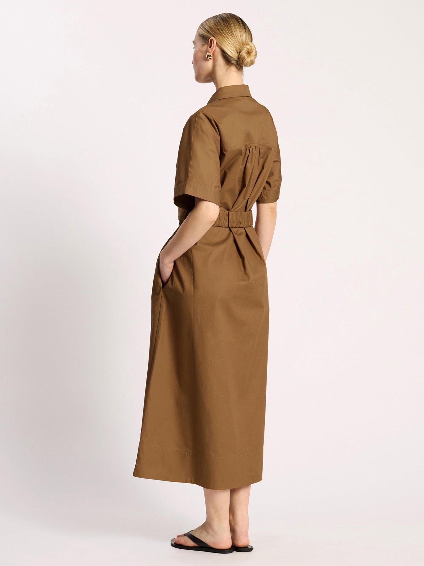 albaray-cotton-sateen-shirtdress-beigestillFront