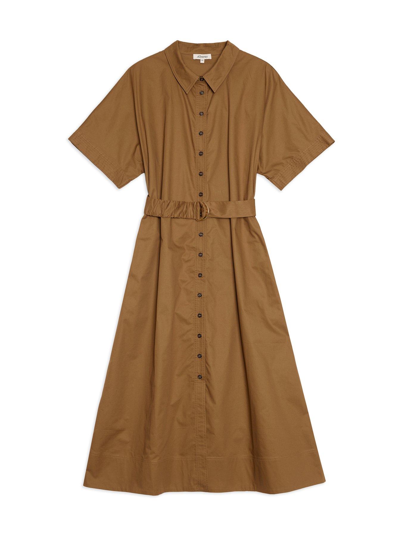 albaray-cotton-sateen-shirtdress-beigeoutfit