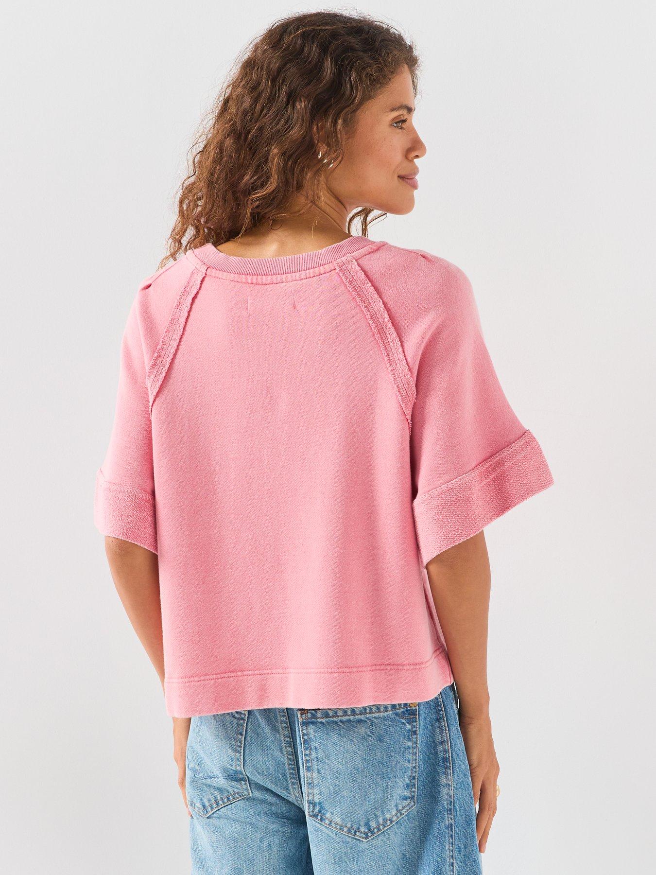 Image 2 of 6 of FREE PEOPLE Dahlia Short Sleeve Pullover - Pink