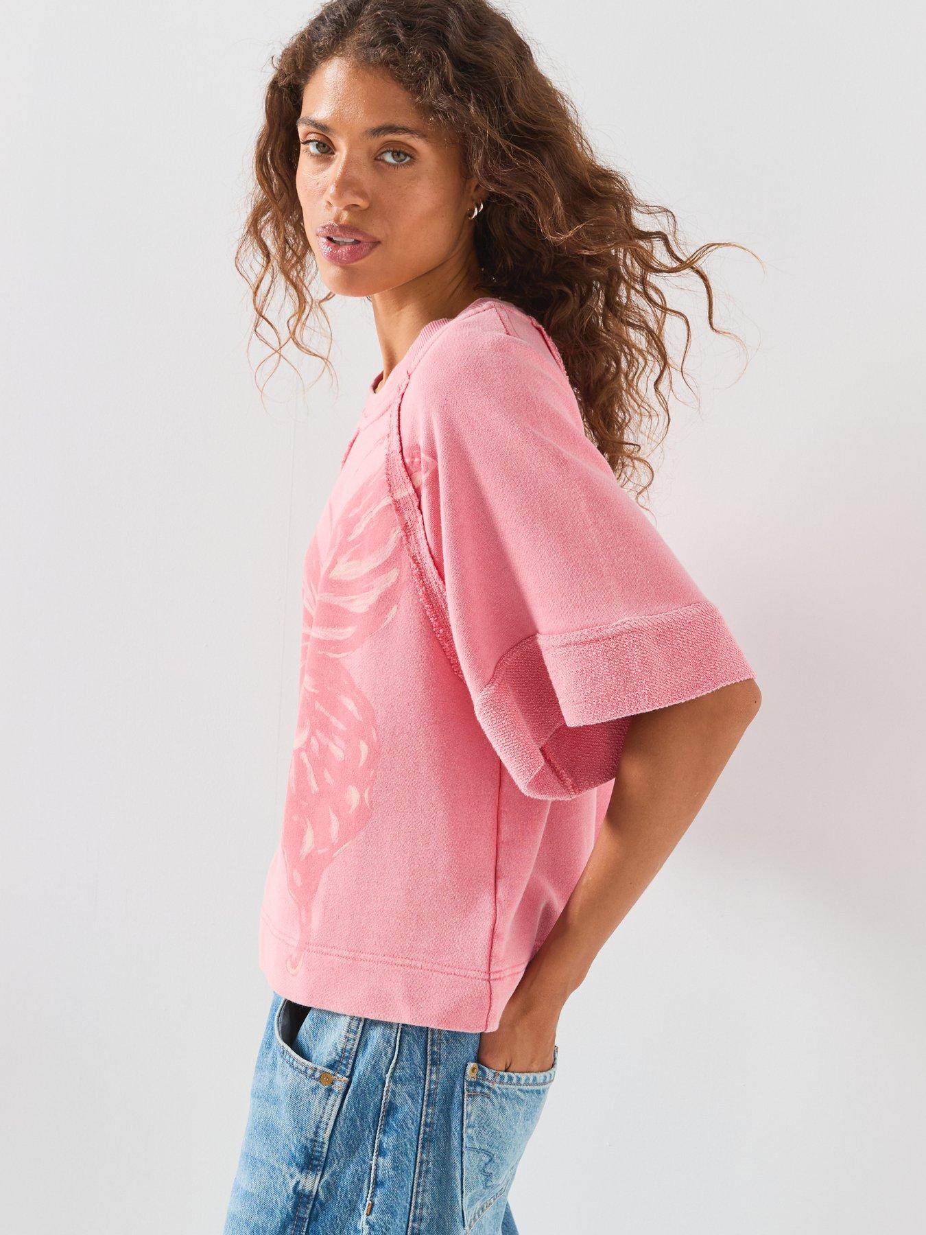 Image 6 of 6 of FREE PEOPLE Dahlia Short Sleeve Pullover - Pink