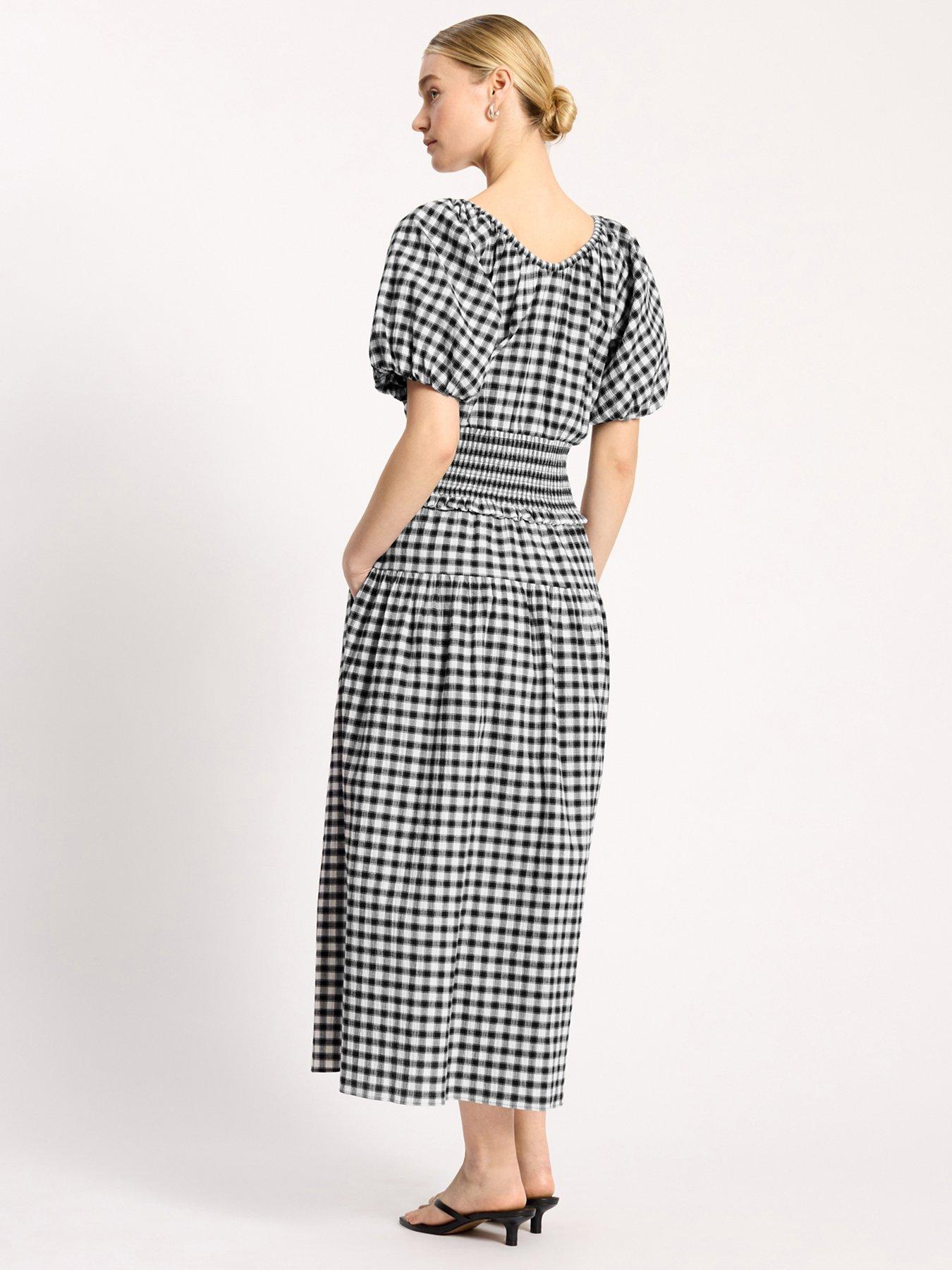 Image 2 of 4 of Albaray Black &amp; White Gingham Dress